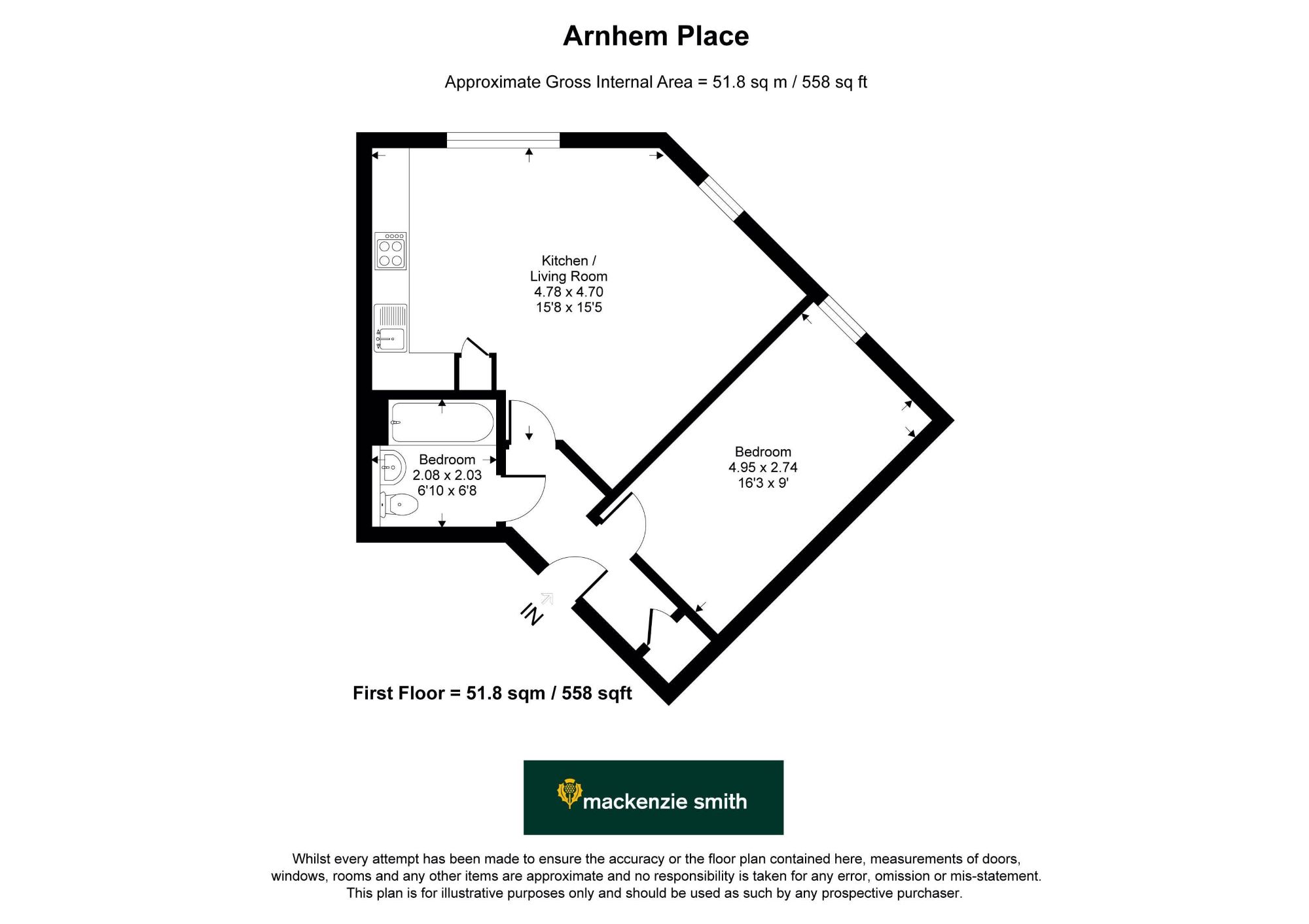 7 Arnhem House,, Burke Place, Aldershot floorplan