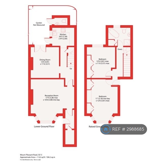 Lower Flat  Mount Pleasant Road, London floorplan