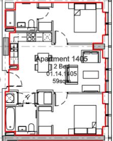 Michigan Towers, 1405, Michigan Avenue, Salford floorplan