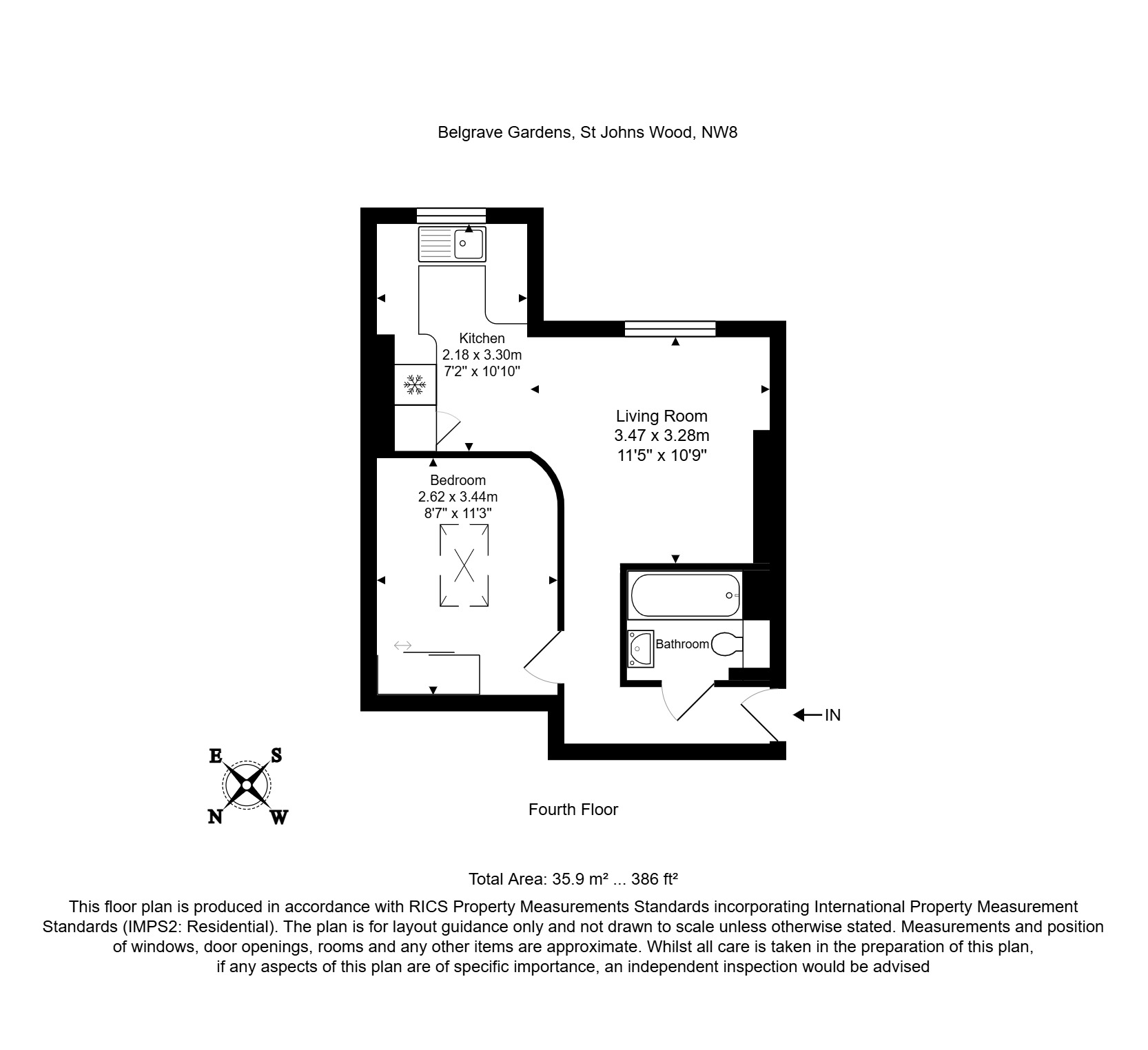 Flat 9, 7, Belgrave Gardens, St Johns Wood floorplan