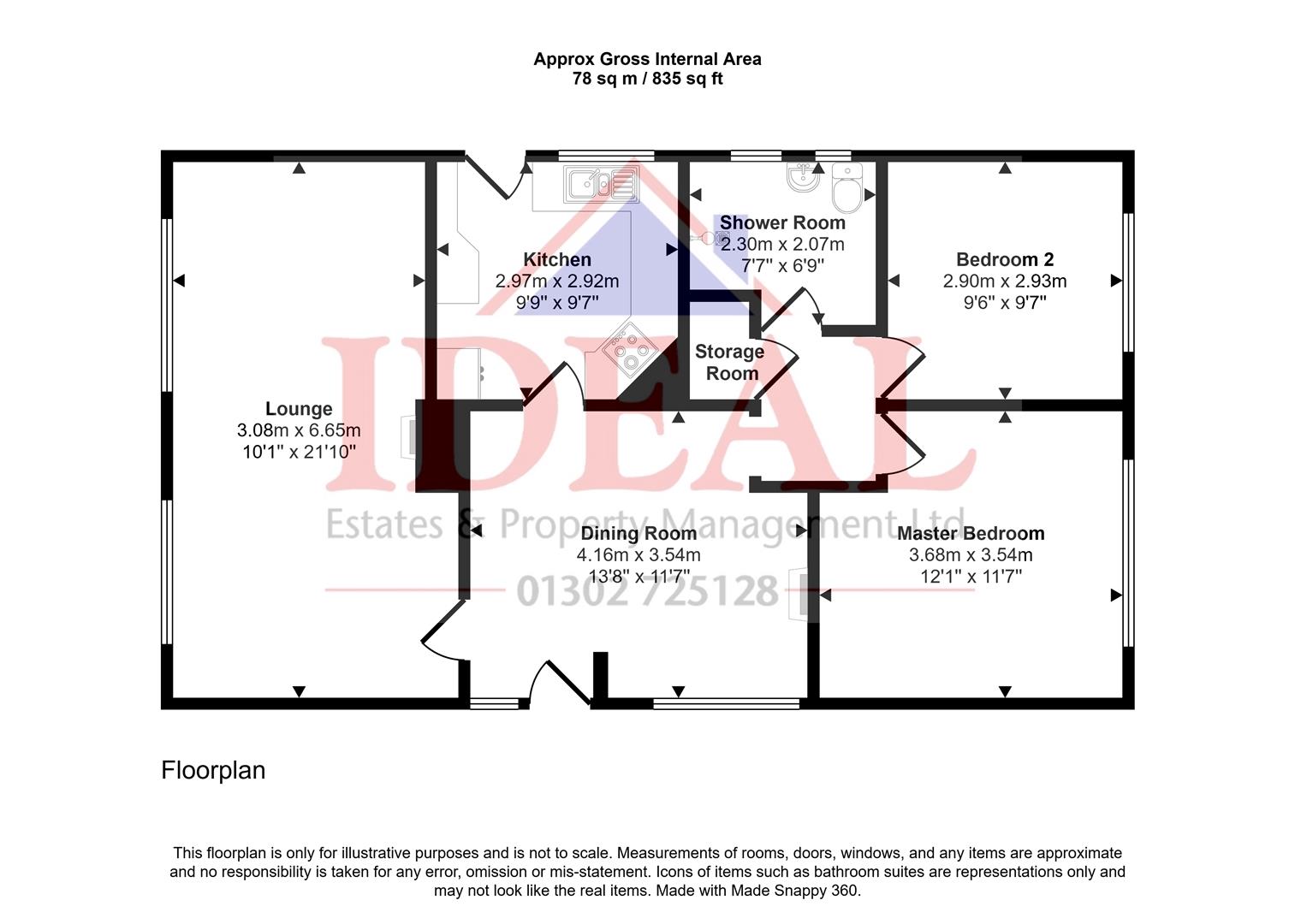 9, Finghall Road, Skellow, Doncaster floorplan
