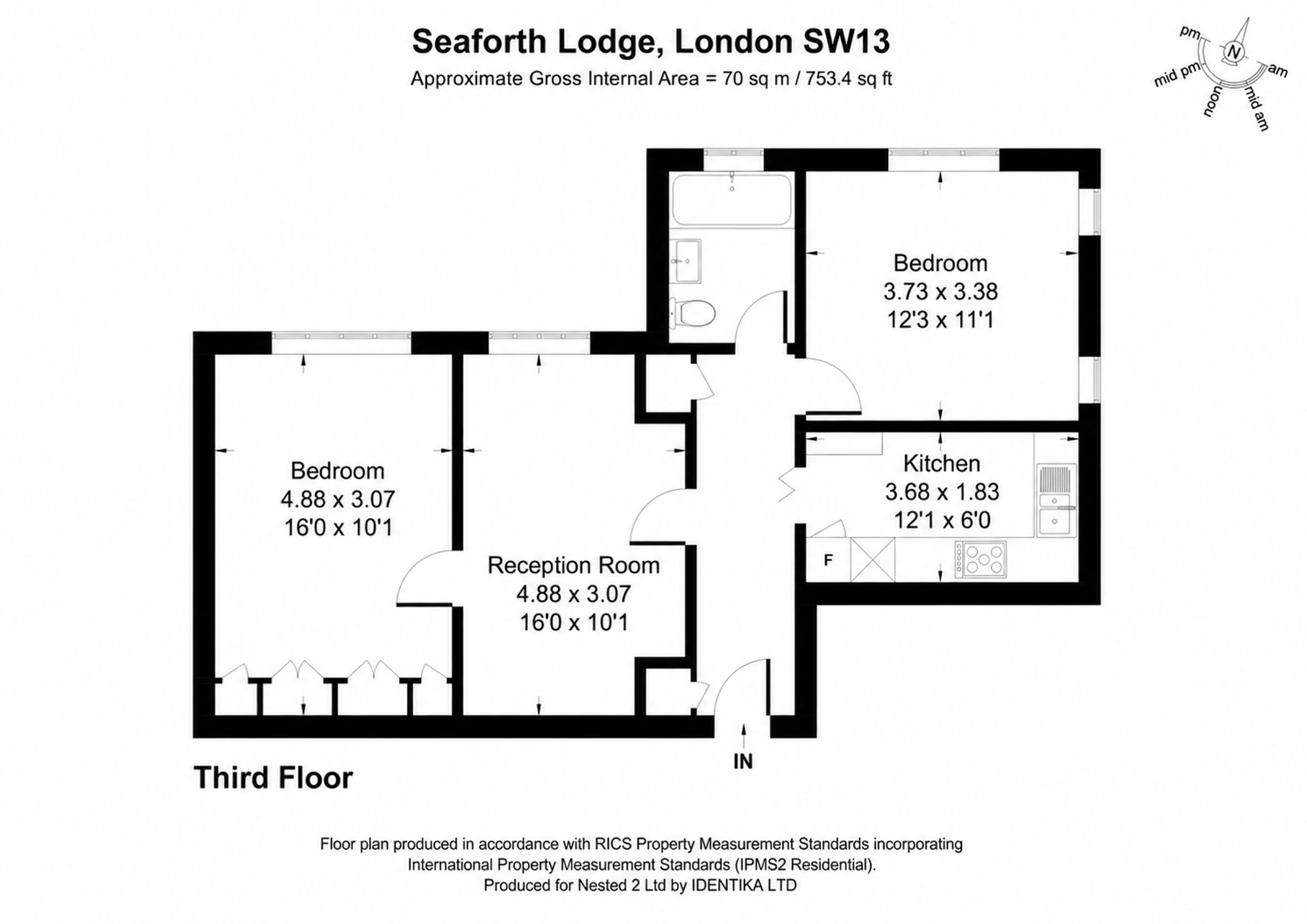 Flat 32, Seaforth Lodge Barnes High Street, London floorplan