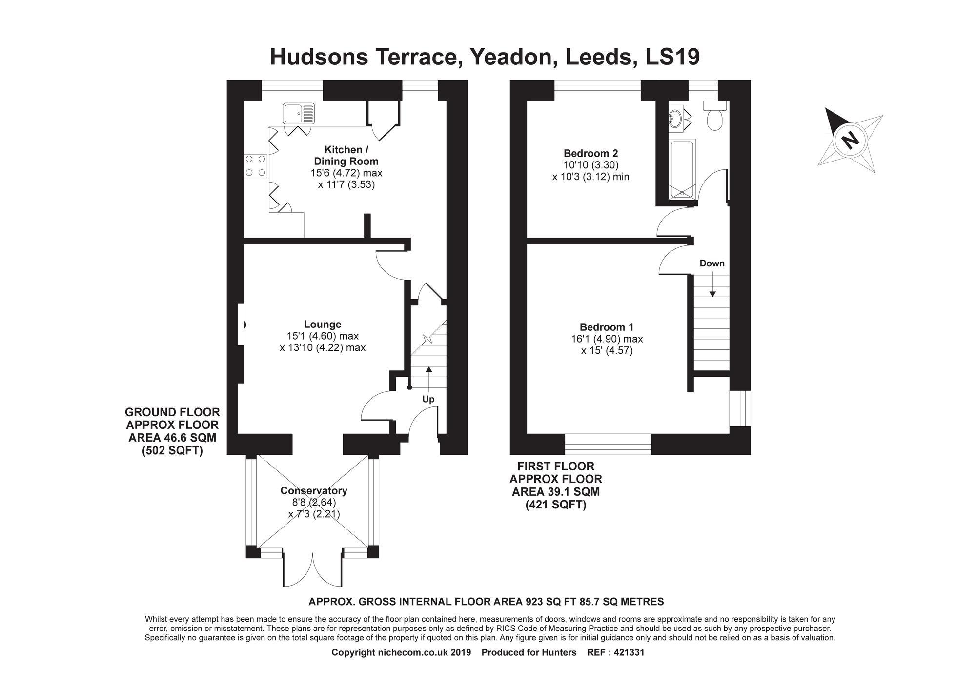 2 Bedrooms Cottage for sale in Hudsons Terrace, Yeadon, Leeds LS19