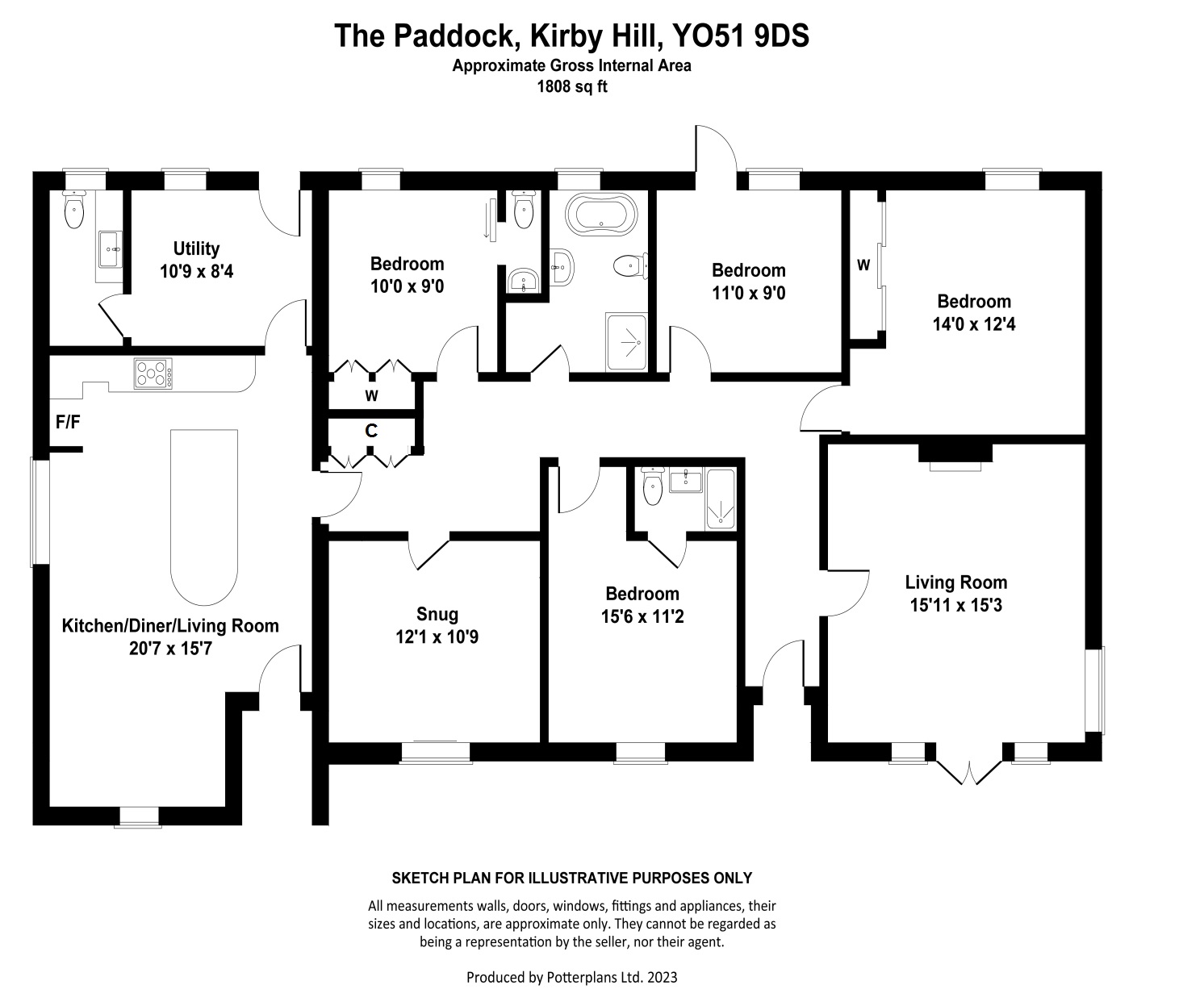 Kirby Hill, Boroughbridge, York YO51, 4 bedroom detached bungalow for