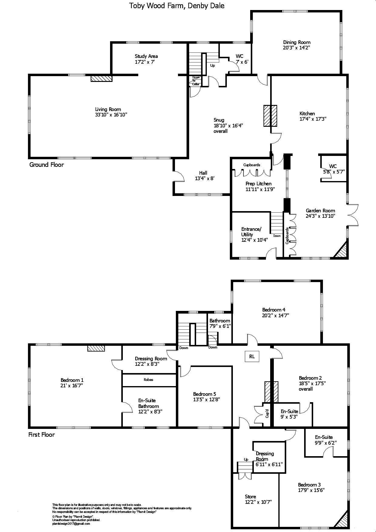 5 Bedrooms Farmhouse for sale in Toby Wood Lane, Denby Dale, Huddersfield HD8