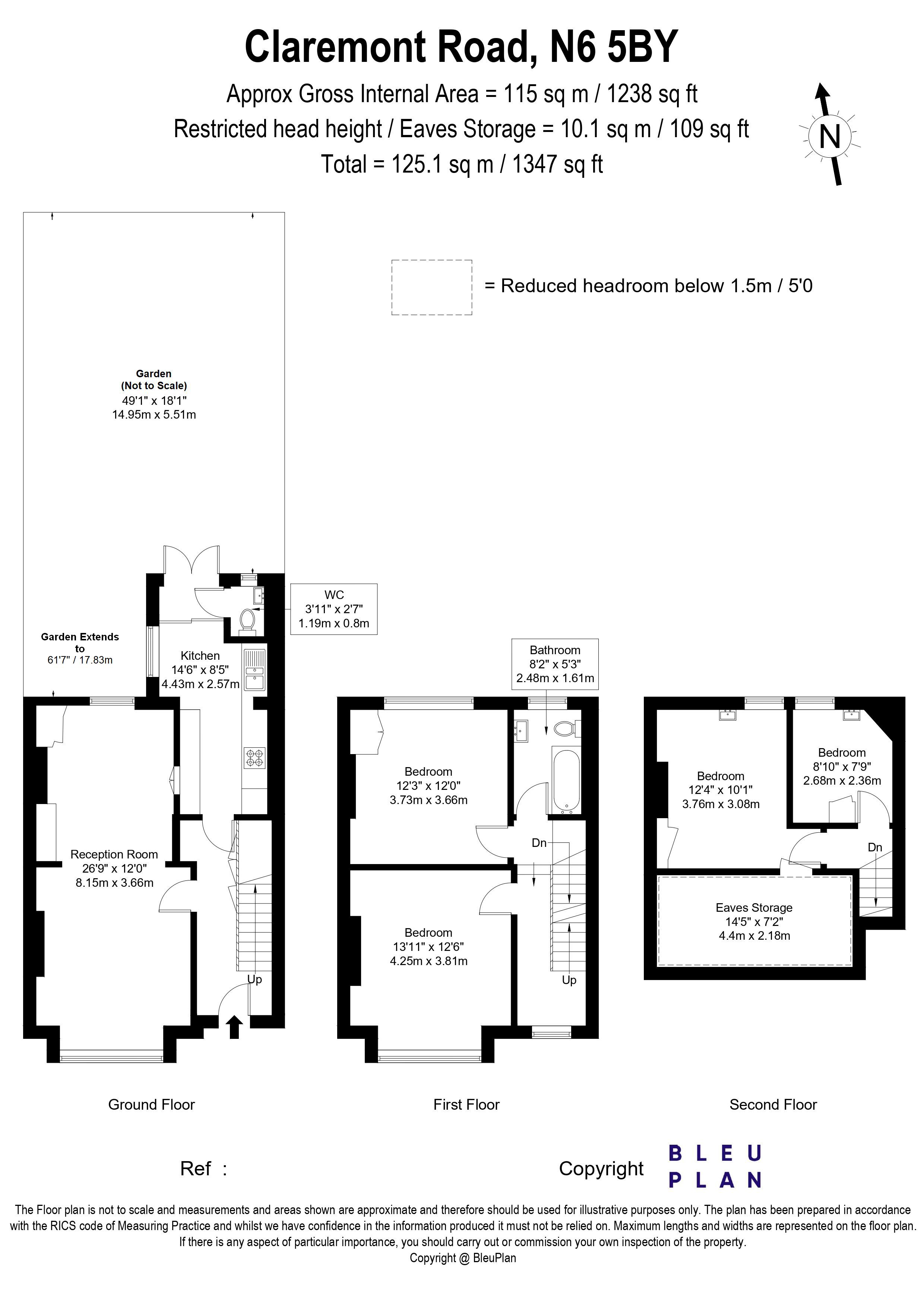 72, Claremont Road, London floorplan