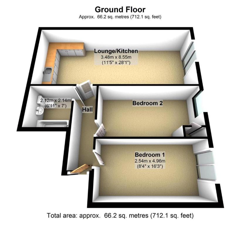 Apartment 11, 417, Bradford Road, Huddersfield floorplan