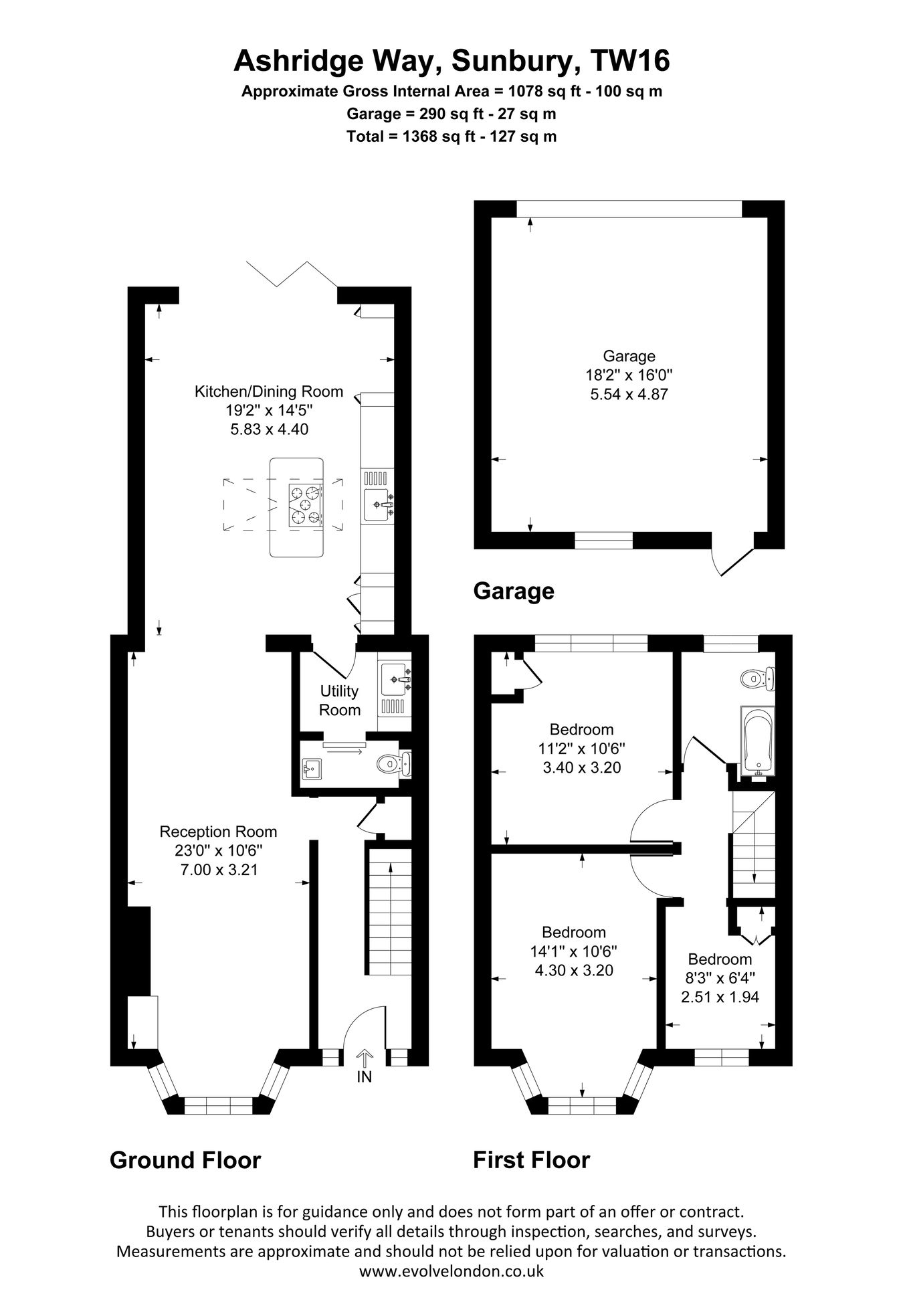 94, Ashridge Way, Sunbury-on-Thames floorplan