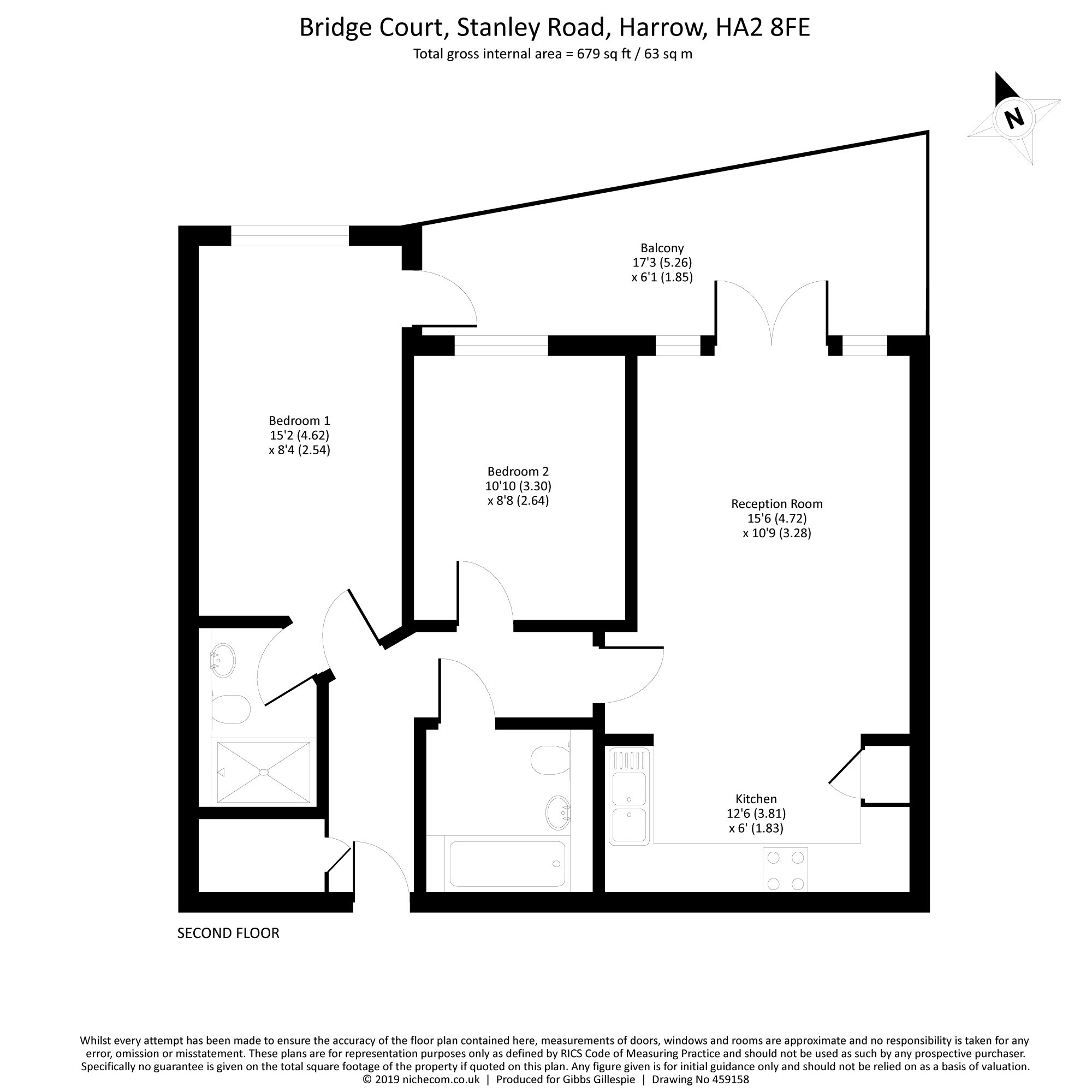 2 Bedrooms Flat for sale in Bridge Court, Stanley Road, Harrow, Middlesex HA2