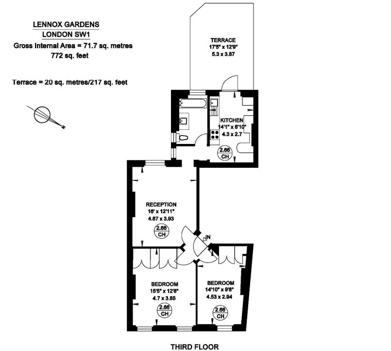 Flat 4, 34, Lennox Gardens, London floorplan