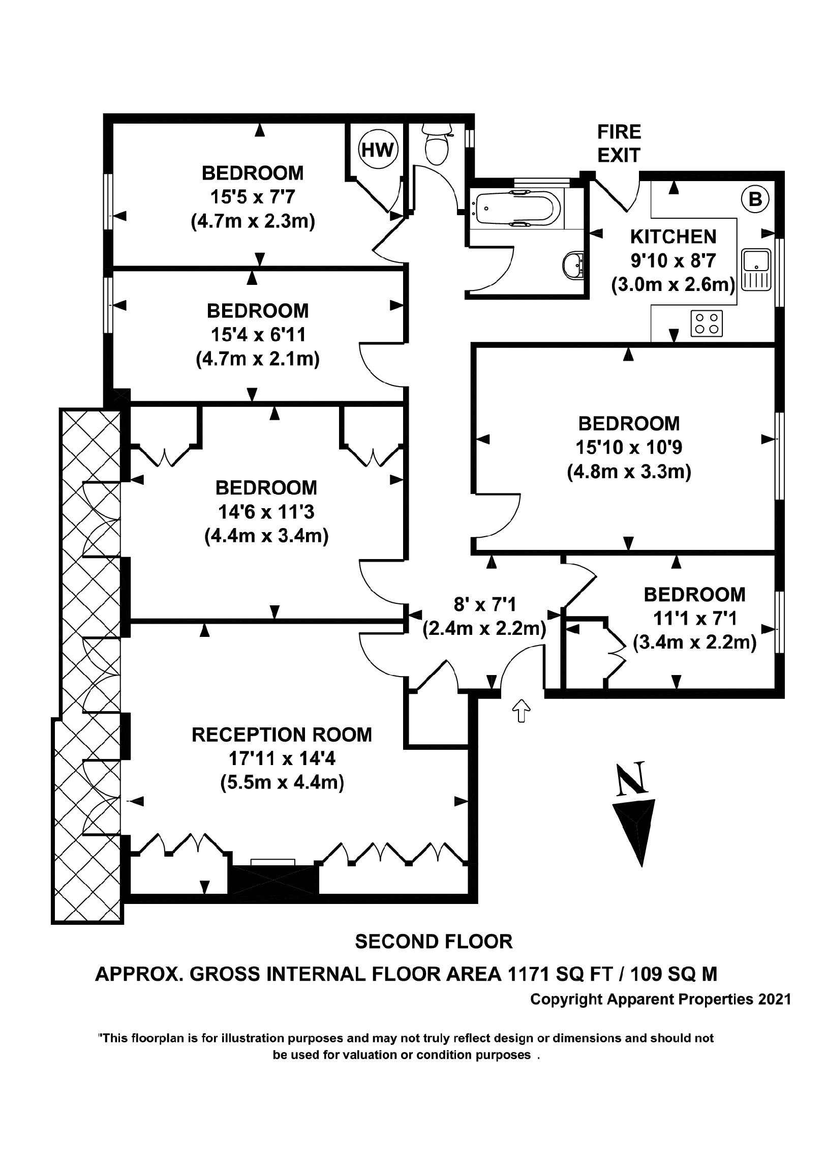 27 Telford Court, Streatham High Road, London floorplan