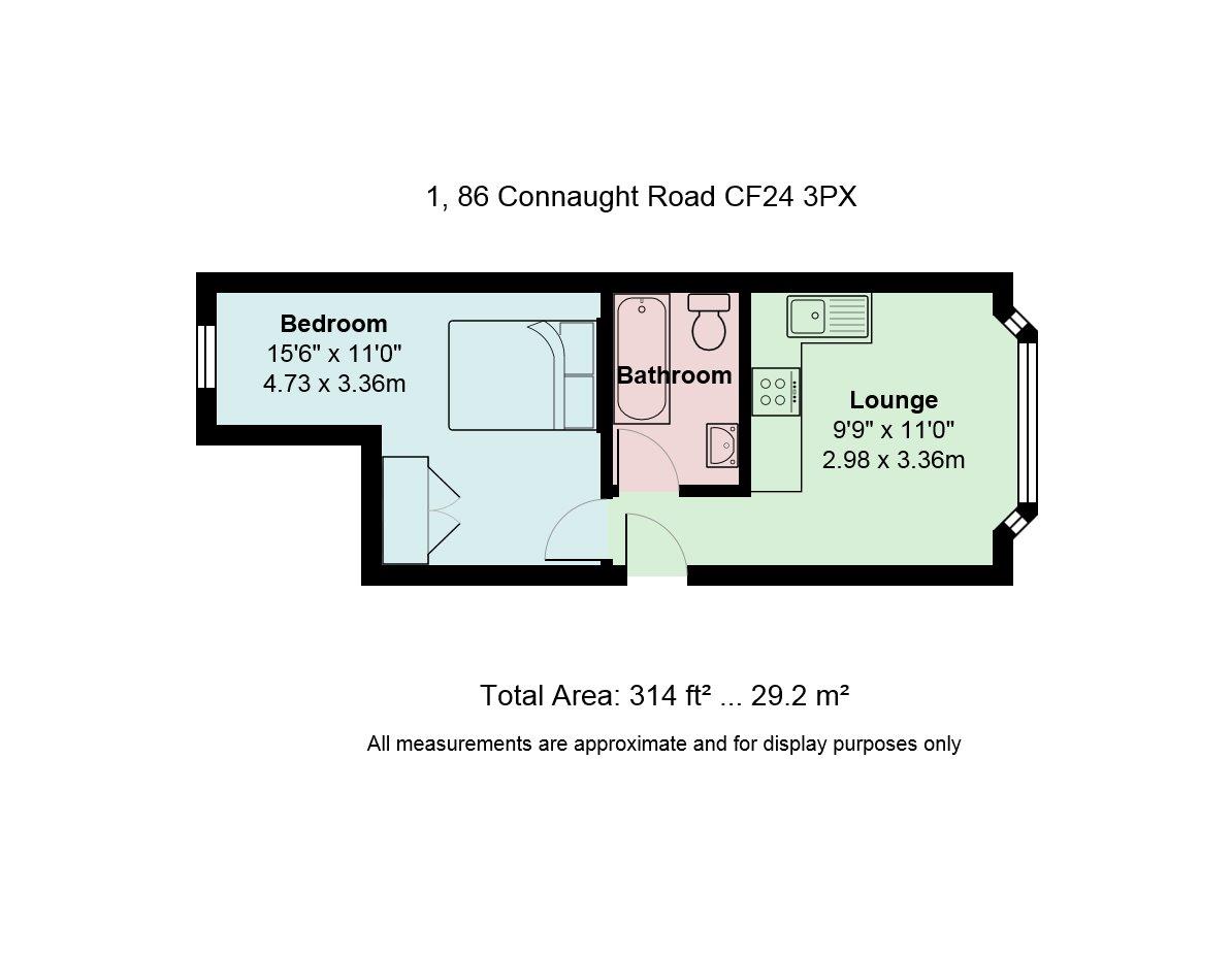 1 Bedrooms Flat to rent in Connaught Road, Roath, Cardiff CF24