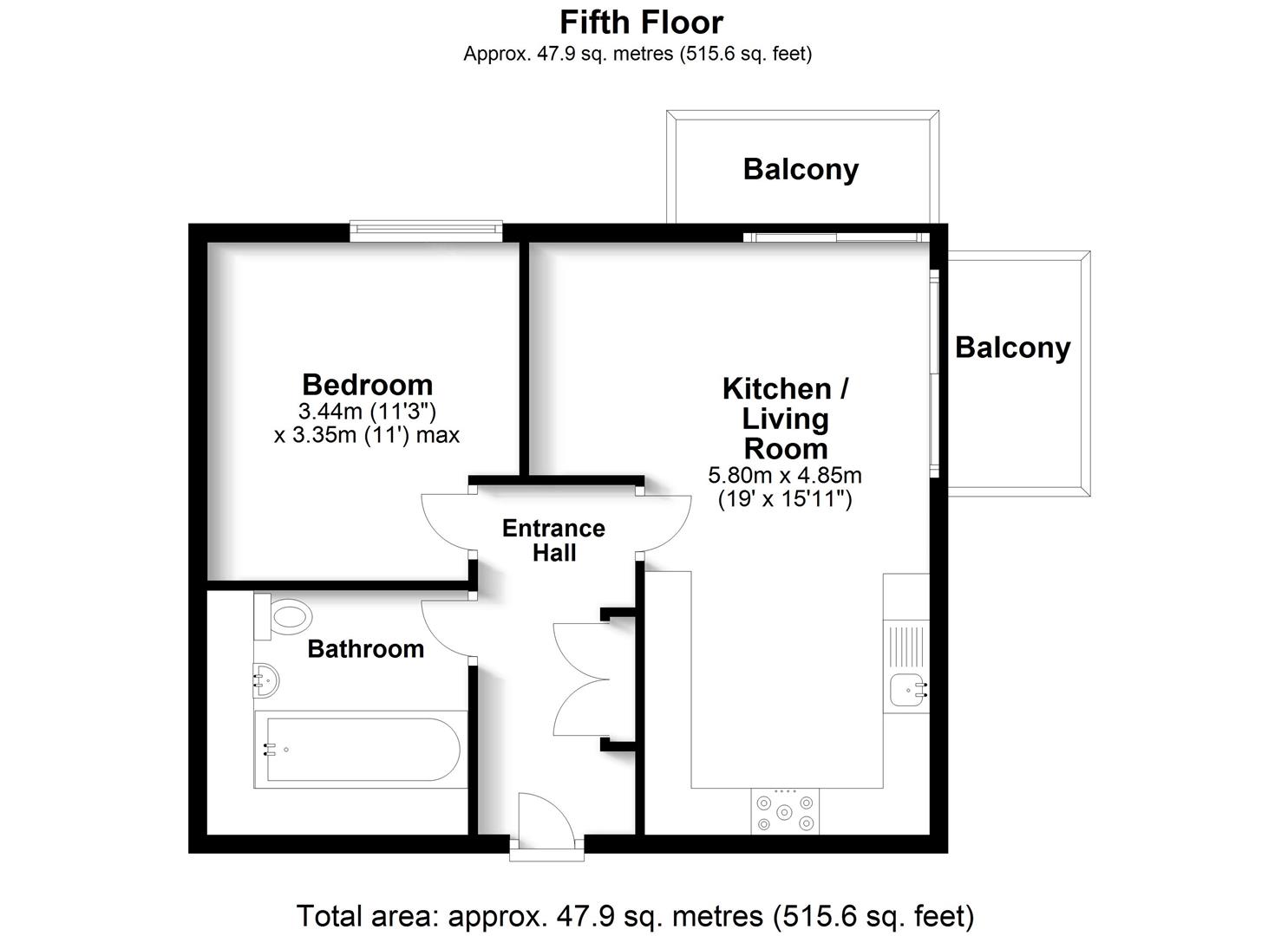 68, Armstrong House, Uxbridge floorplan