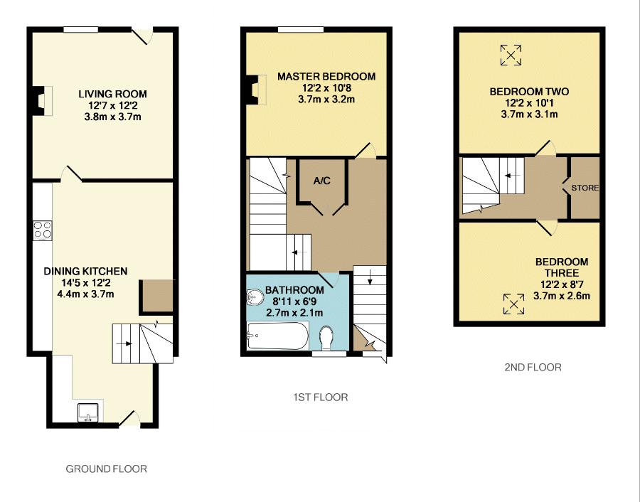 3 Bedrooms Terraced house for sale in Bridge Terrace, Upperhulme, Near Leek, Staffordshire ST13