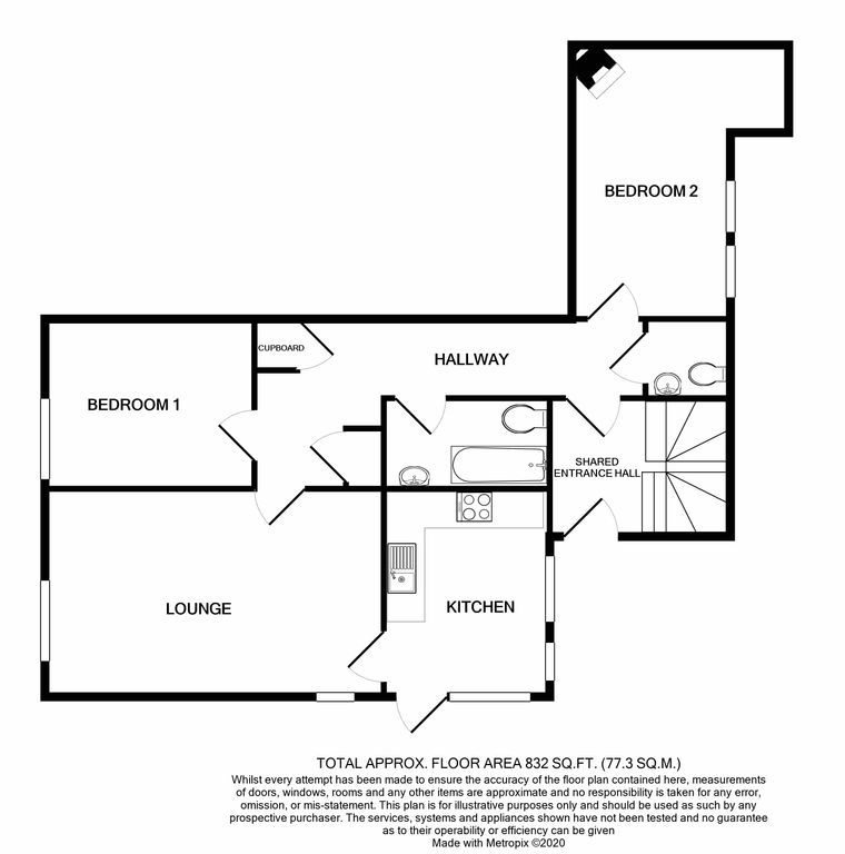 Flat 1, Portland Lodge, Clappentail Lane, Lyme Regis, Dorset floorplan
