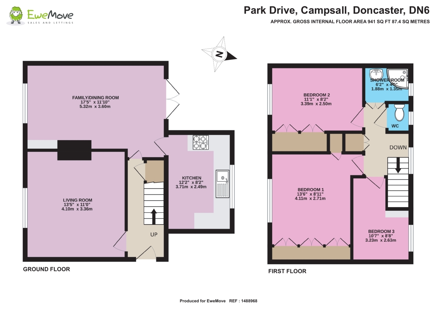 55, Park Drive, Doncaster floorplan