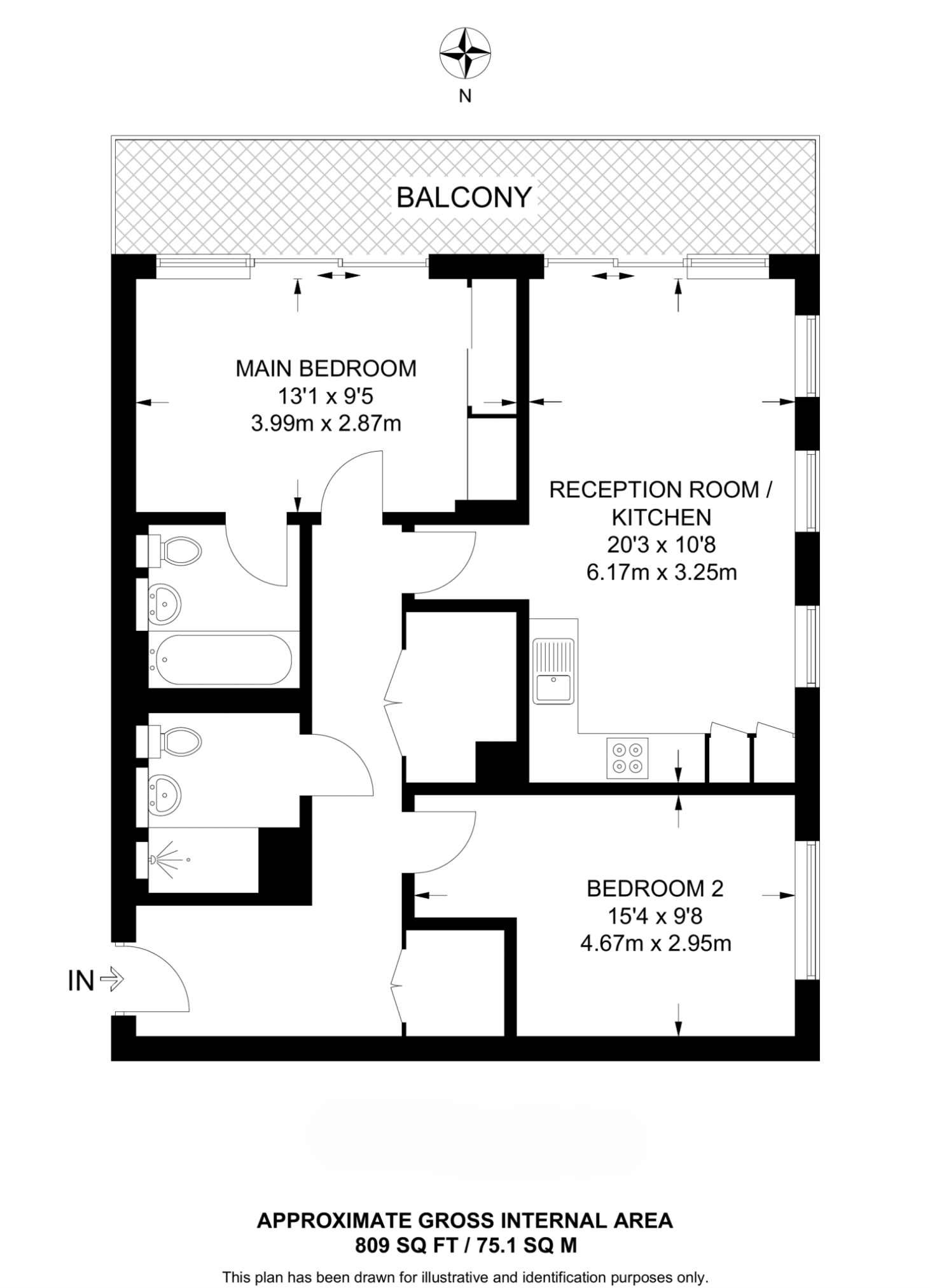 Flat 508, Judde House Duke Of Wellington Avenue, London floorplan