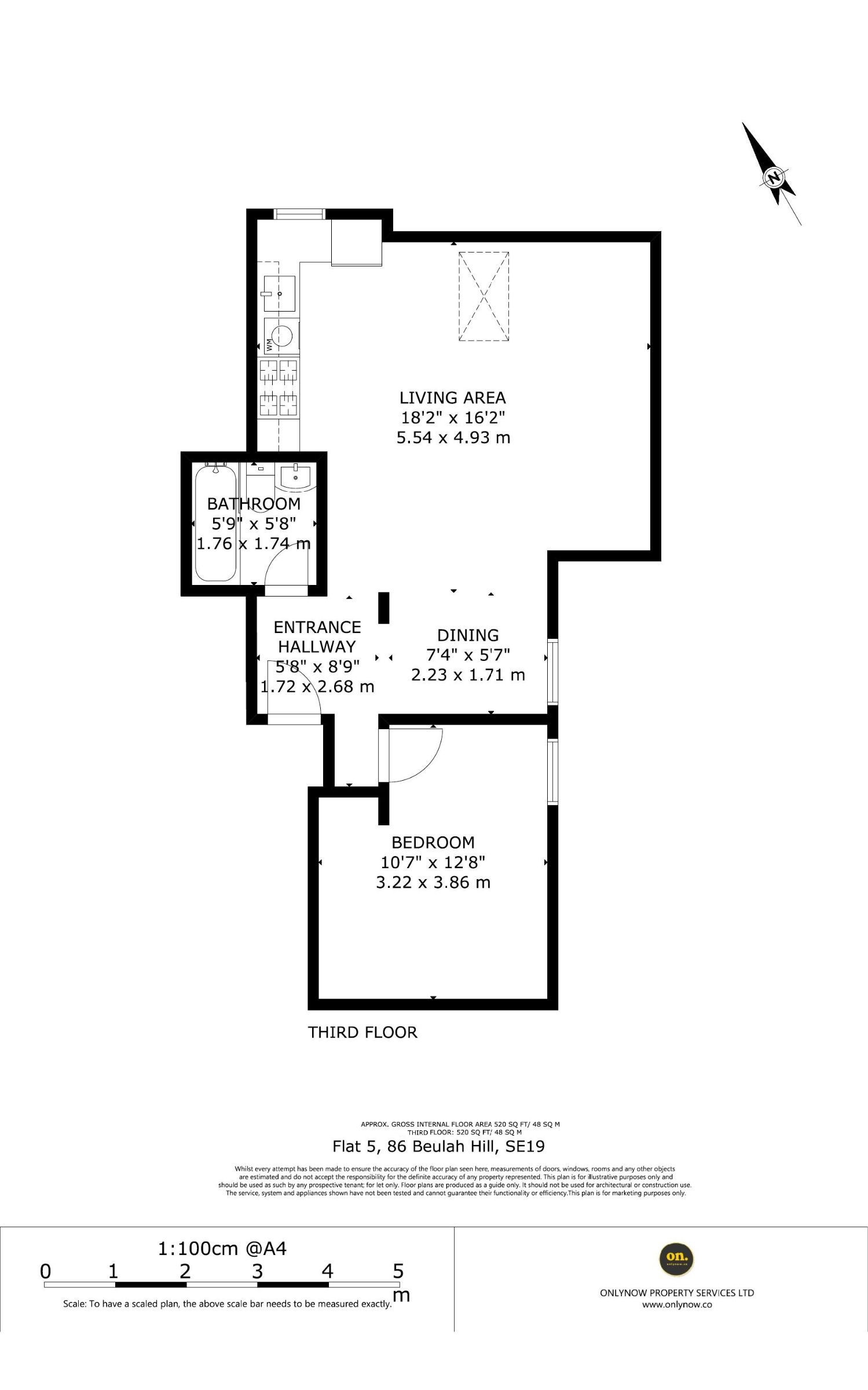 Flat 5, 86 Beulah Hill, London floorplan