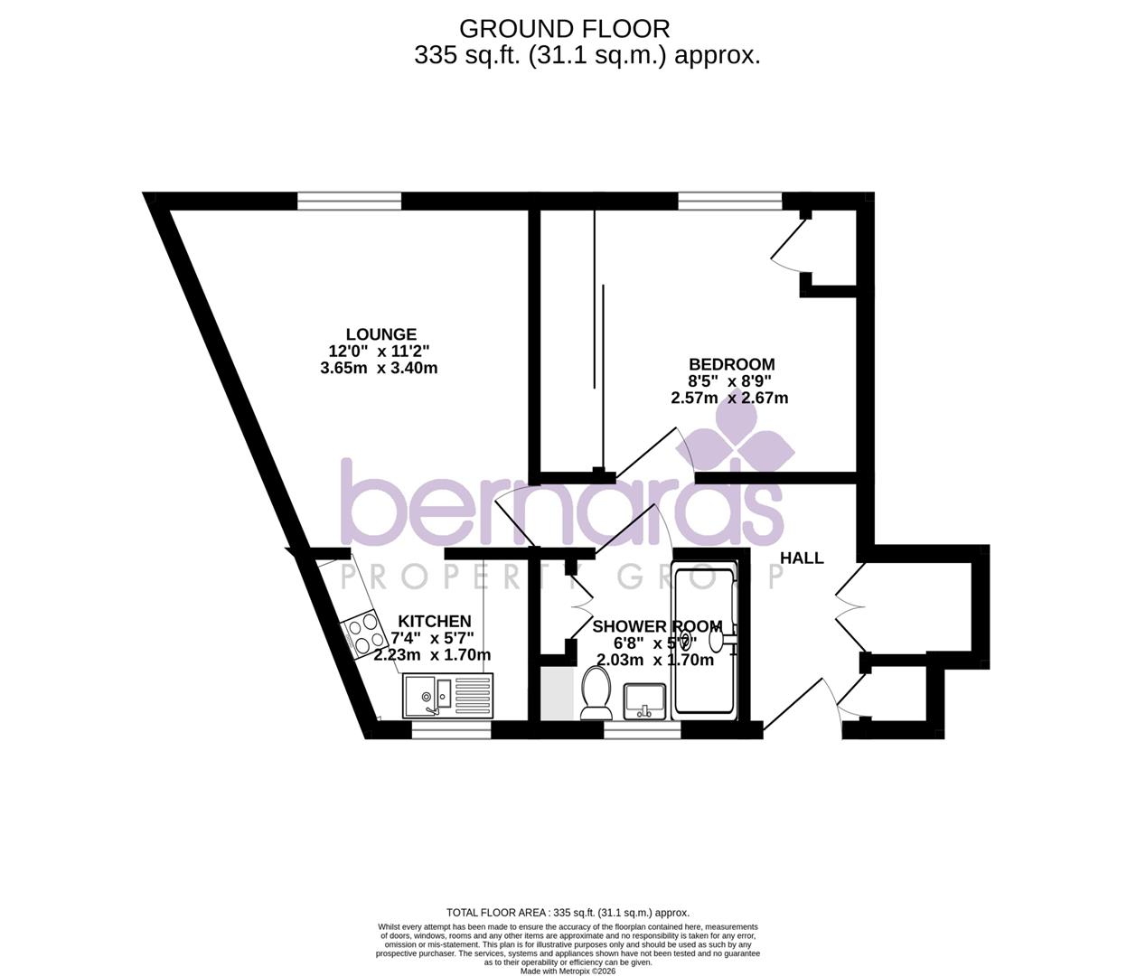 Flat 10, Alverstoke Court, 21 Church Road, Gosport floorplan