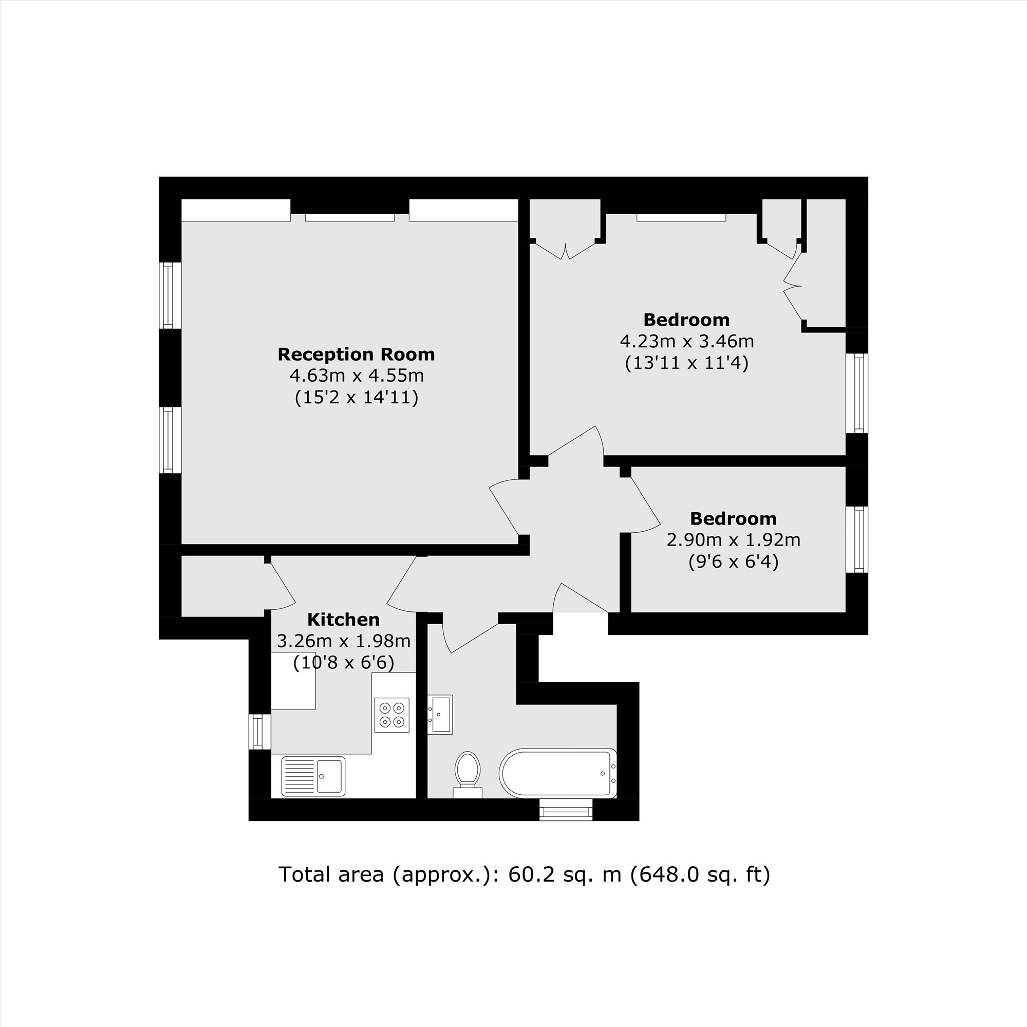 Flat 4, 11, St. Philips Road, Surbiton floorplan
