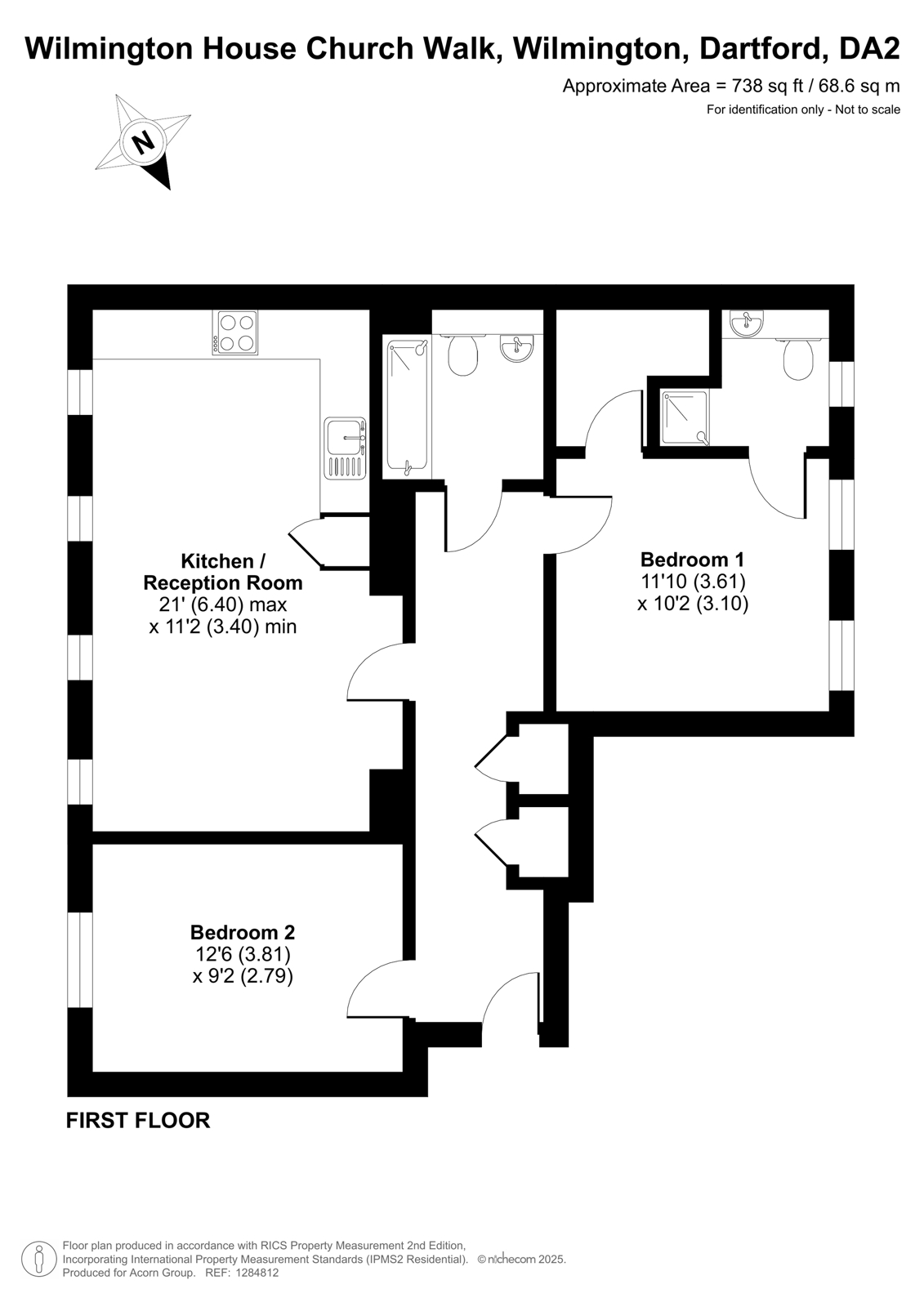 Flat 19, Wilmington House,, Church Walk, Dartford floorplan