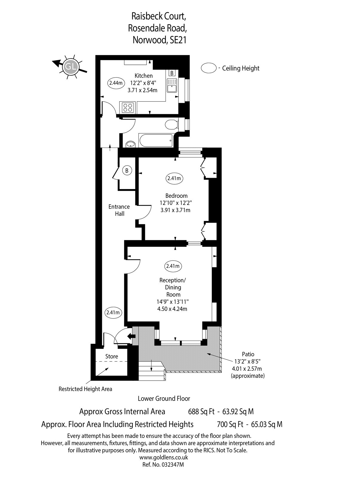 Flat 1, Raisbeck Court, West Dulwich floorplan
