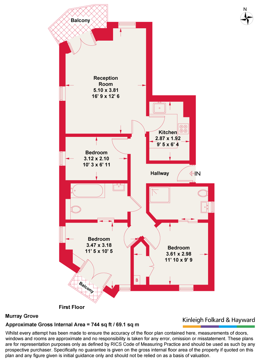 Flat 4, 13, Murray Grove, London floorplan