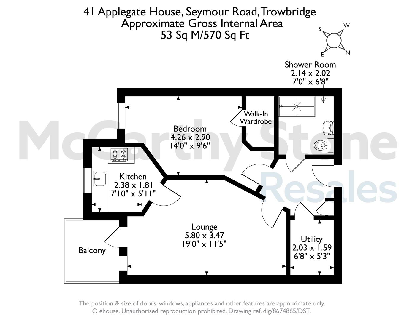 41 Applegate House, Seymour Road, Trowbridge floorplan