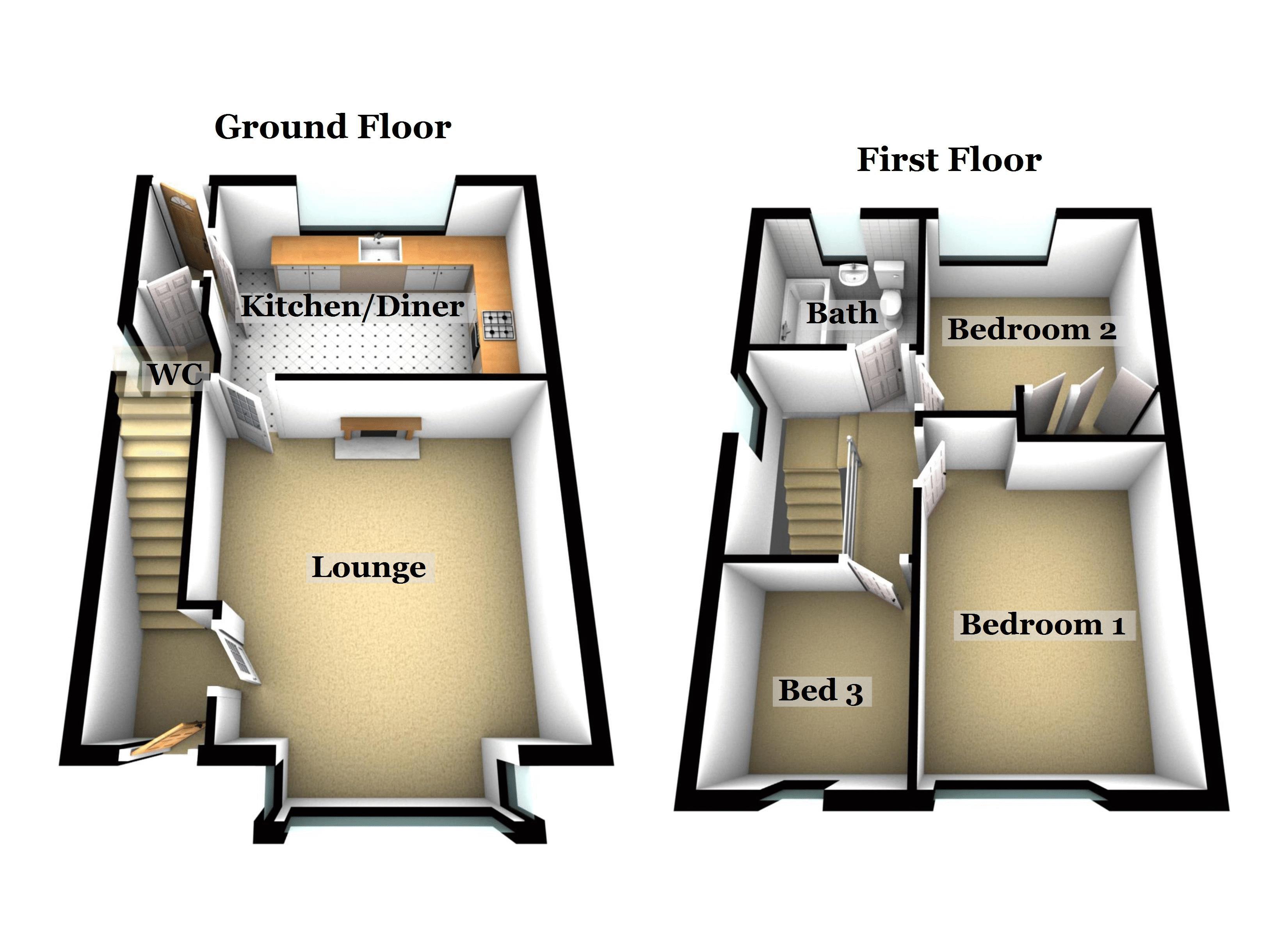 3 Bedrooms Terraced house for sale in Sunny Royd, Bradley, Near Skipton BD20