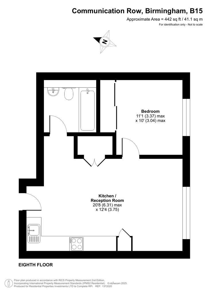 Apartment 801, Arden Gate, 10, Communication Row, Birmingham floorplan