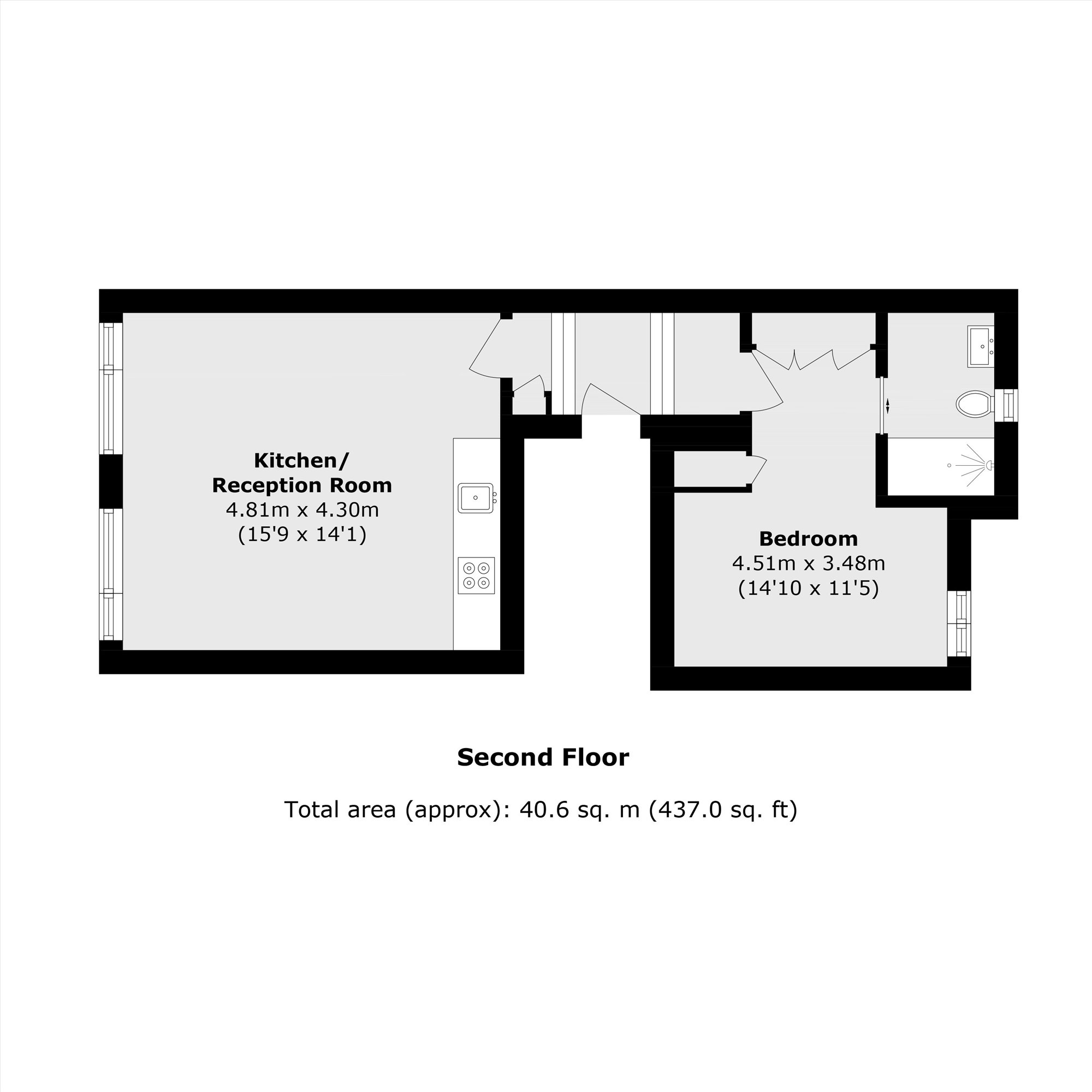 Flat 2, 93, Hackney Road, London floorplan
