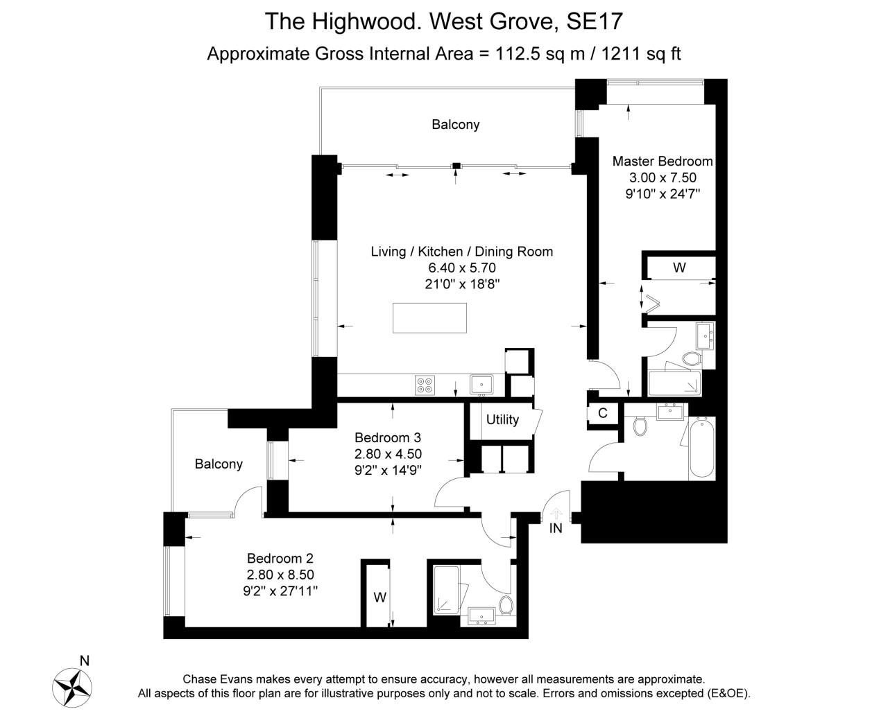 Flat 2503 Hurlock Heights, 4, Elephant Park, Elephant and Castle floorplan