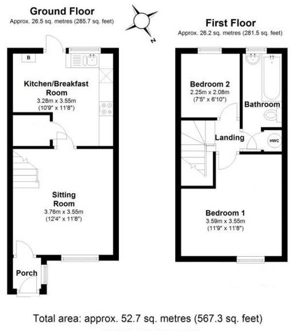 2 Bedrooms Terraced house to rent in The Rowans, Milton, Cambridge CB24