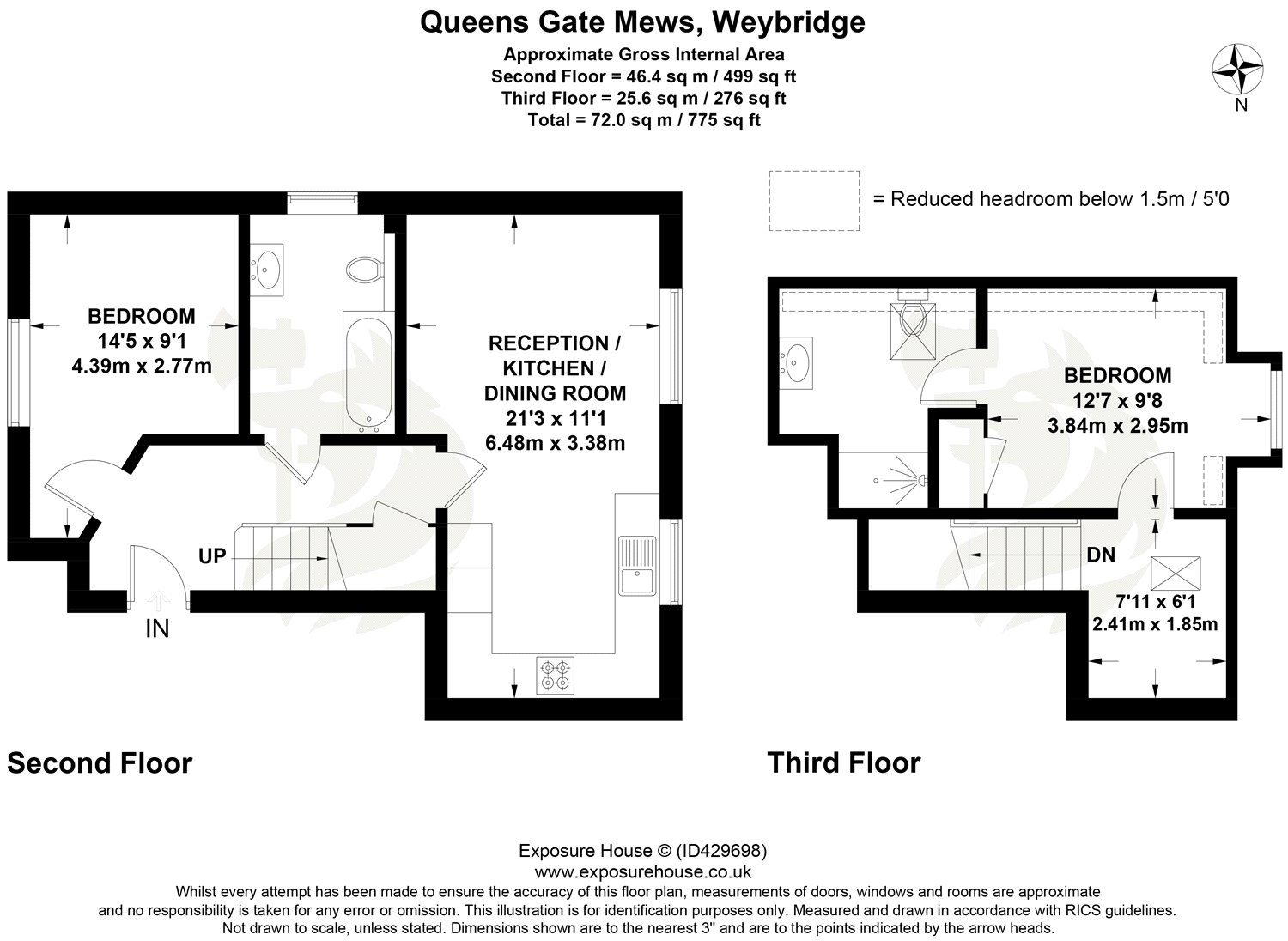 2 Bedrooms Flat for sale in Brooklands Court, 4 Howard Place, Weybridge, Surrey KT13