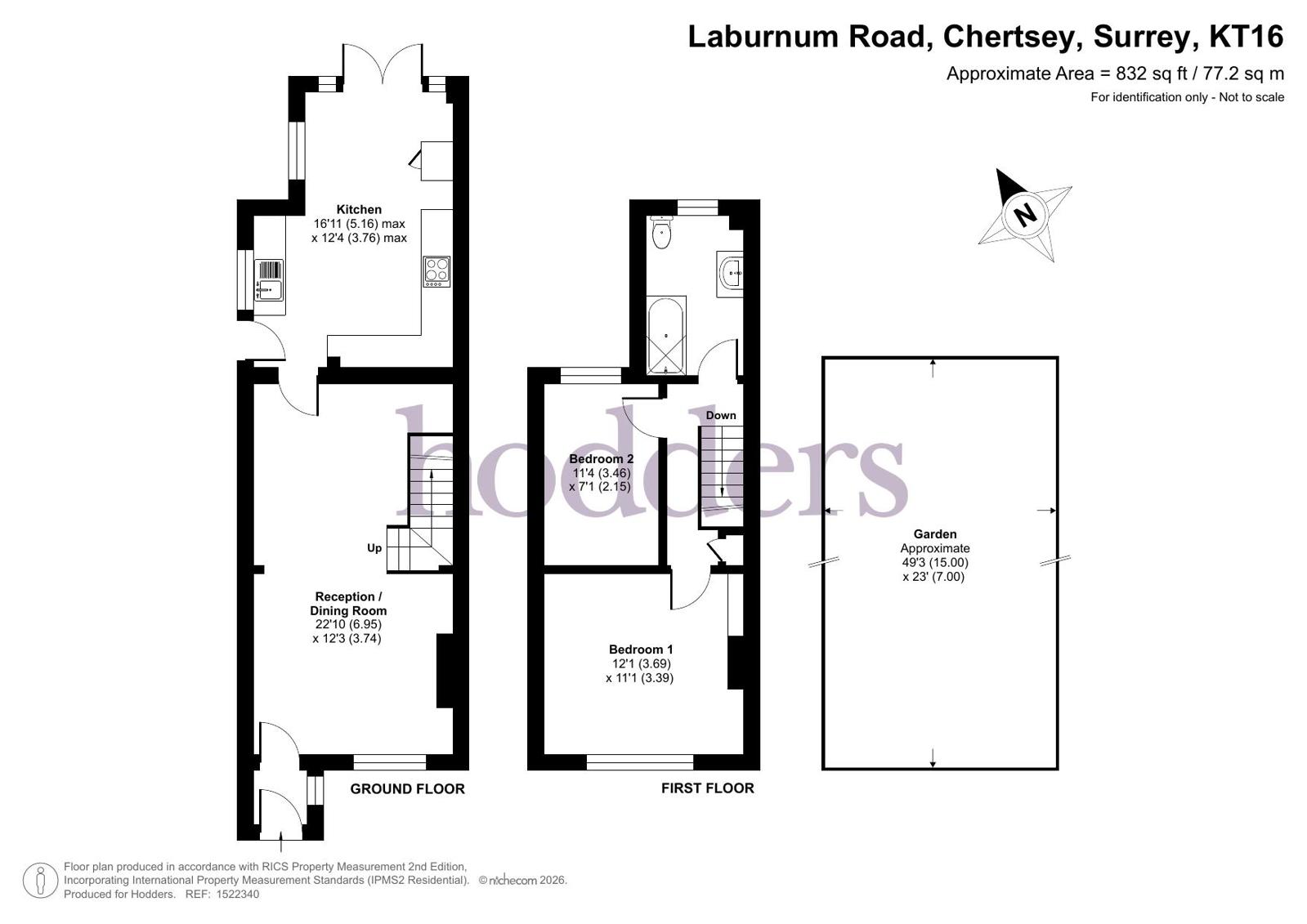 21, Laburnum Road, Chertsey floorplan