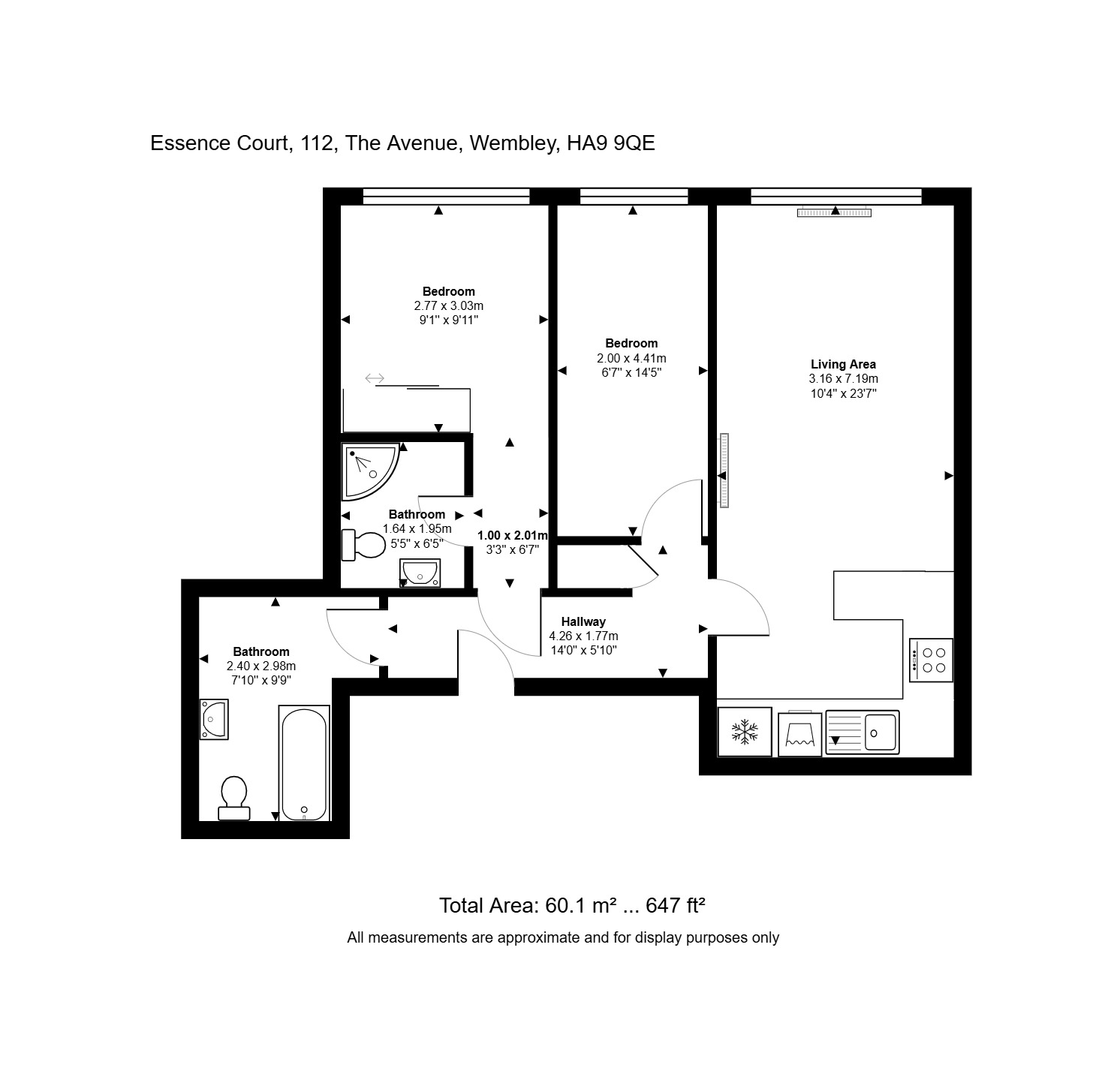 Flat 21 Essence Court 112, The Avenue, Greater London floorplan