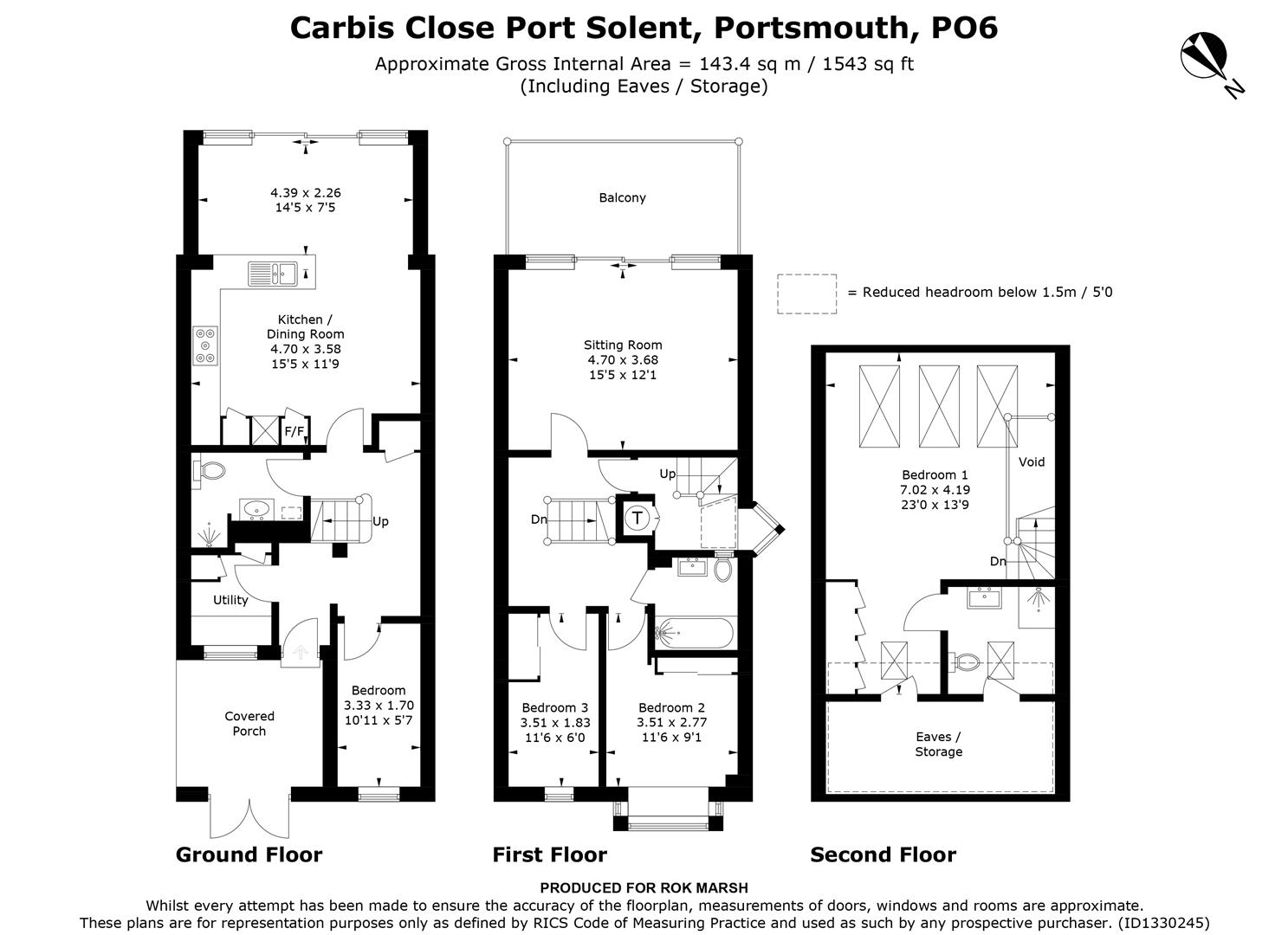 11, Carbis Close, Portsmouth floorplan