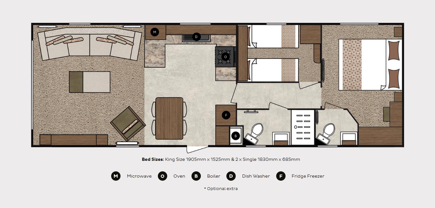 Eden Way 08 Par Sands Holiday Park Ltd, Par Beach, Par floorplan