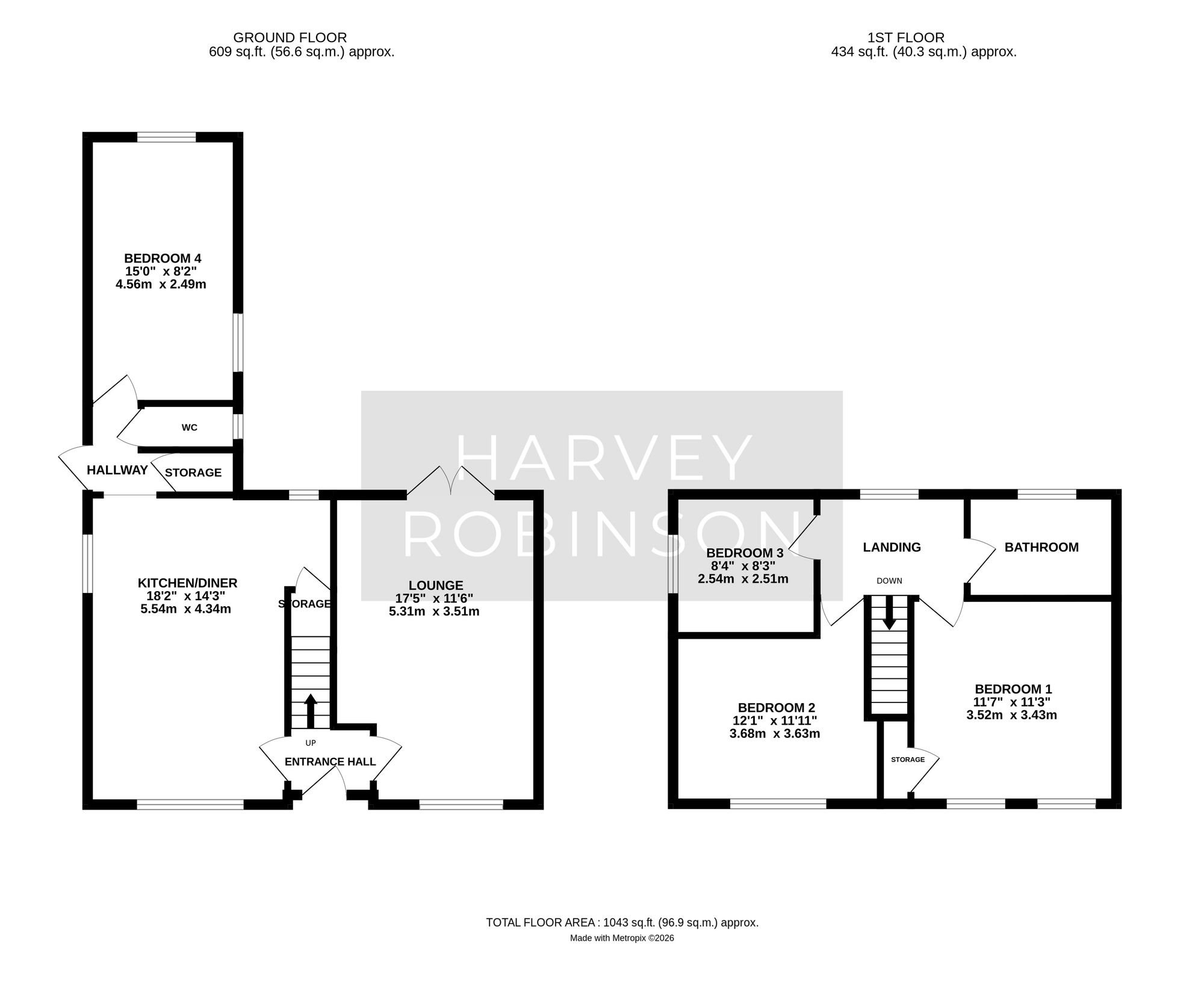 3 Pond Close, Huntingdon floorplan
