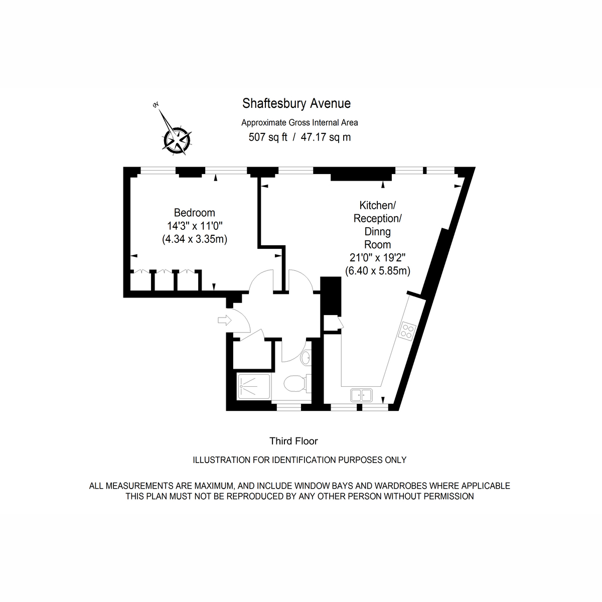 Flat 1.1, 52, Shaftsbury Avenue, London floorplan