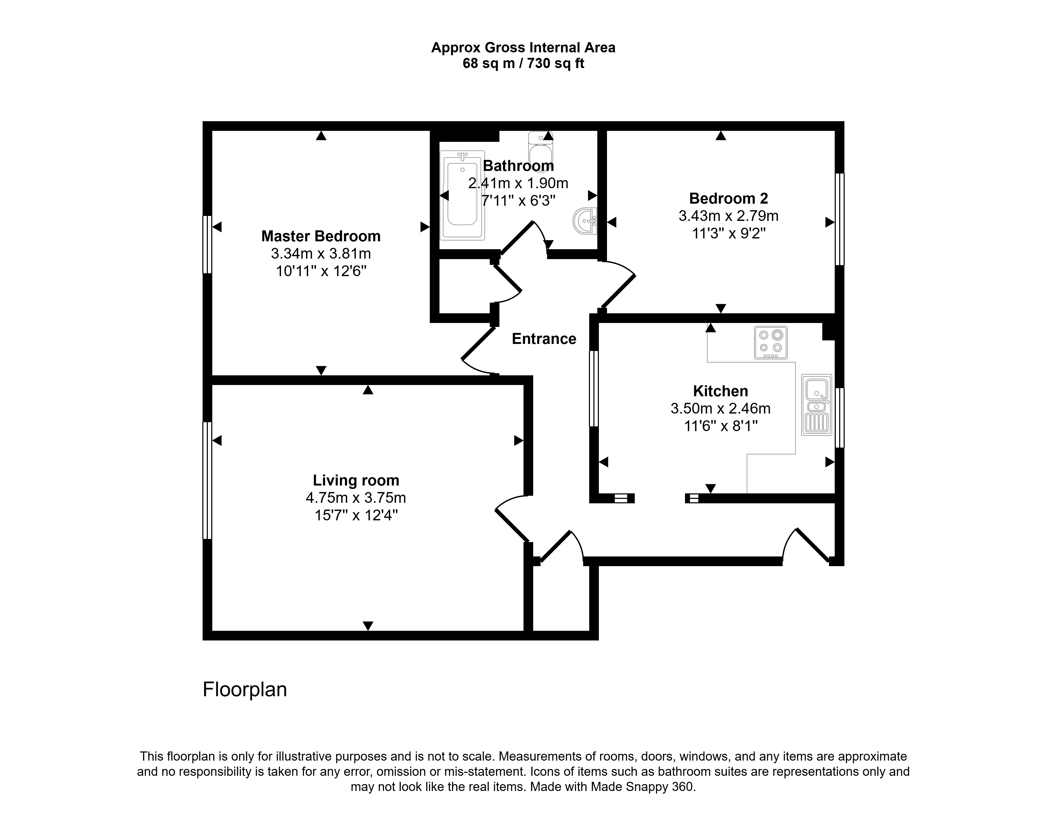 9, Kielder Close, Newcastle upon Tyne floorplan