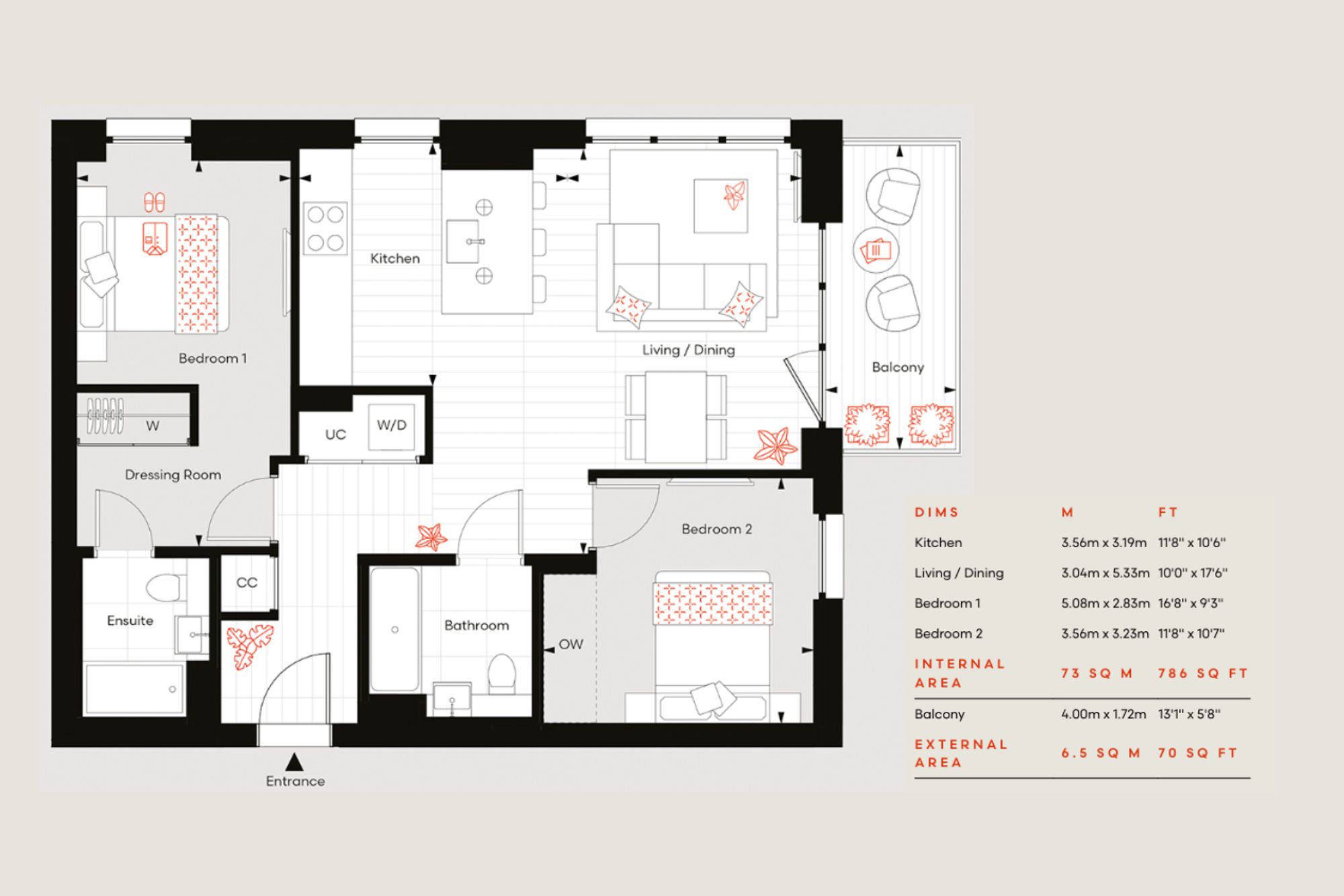 B7.02 Botanical Apts 120 Bow Common Ln, London, London floorplan