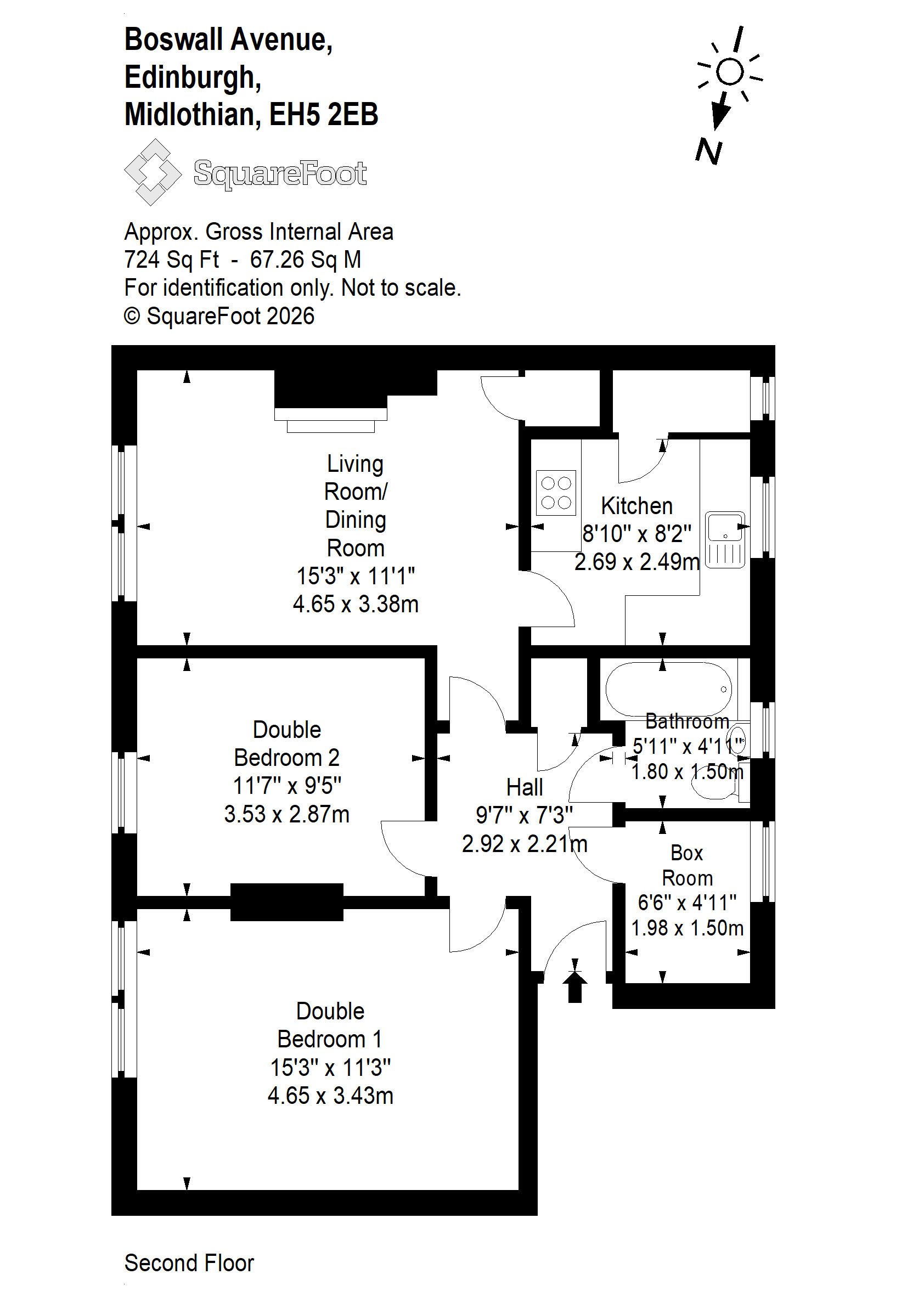 52/5, Boswall Avenue, Edinburgh floorplan