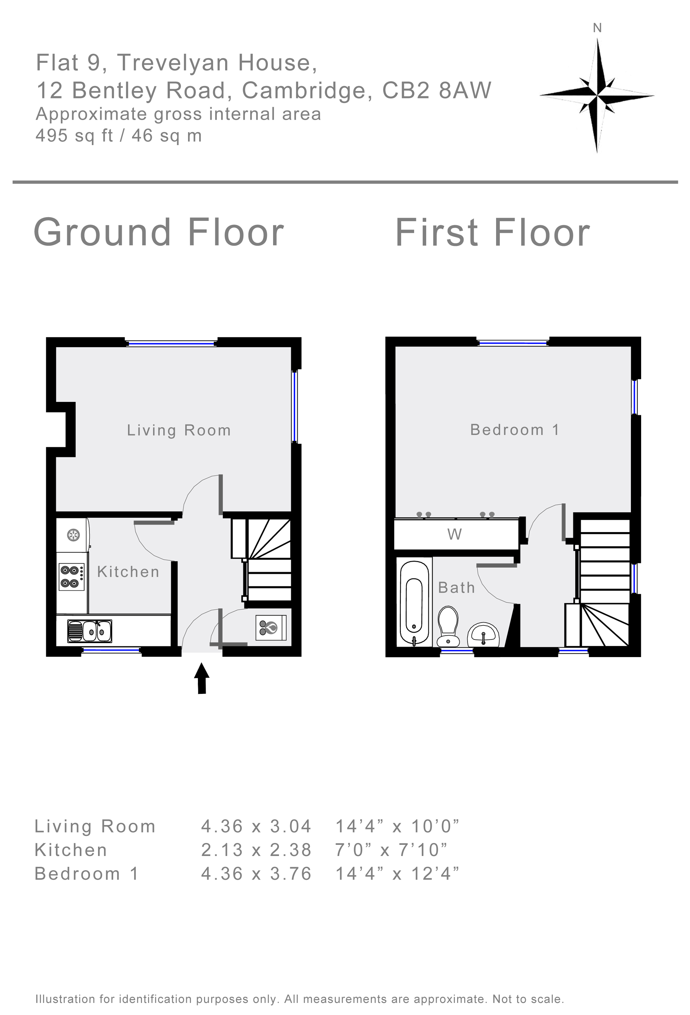 Trevelyan House, 12 Bentley Road, Cambridge CB2, 1 bedroom flat to rent