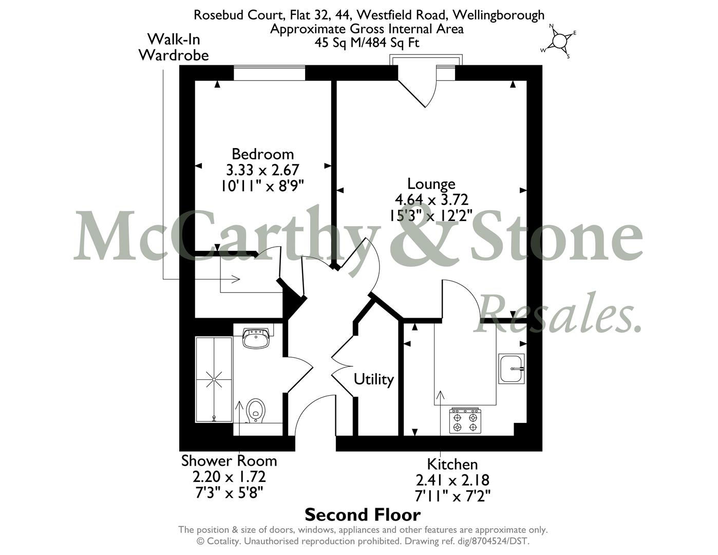 32 Rosebud Court, Westfield Road, Wellingborough floorplan