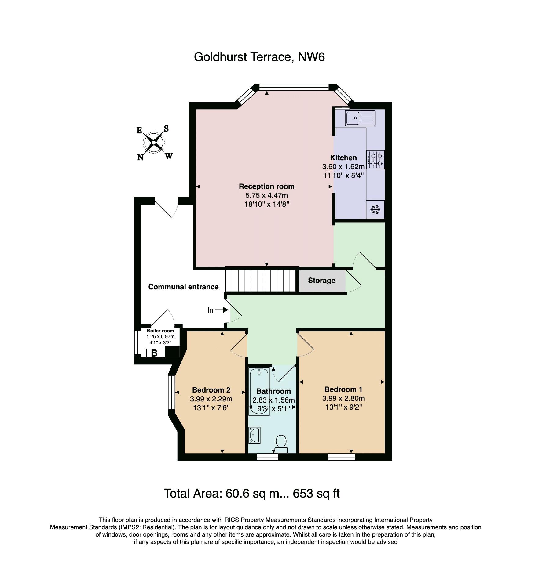 Flat 2 80, Goldhurst Terrace, London floorplan