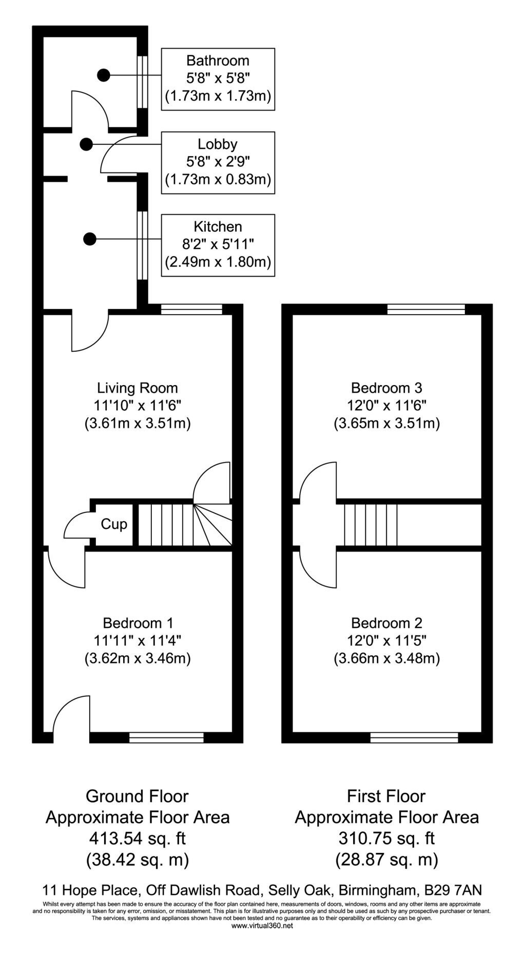 11, Hope Place, Selly Oak floorplan