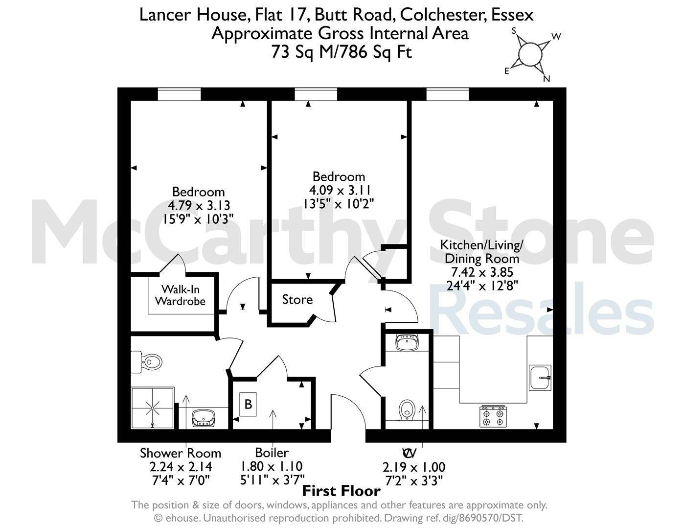 17 Lancer House, Butt Road, Colchester floorplan