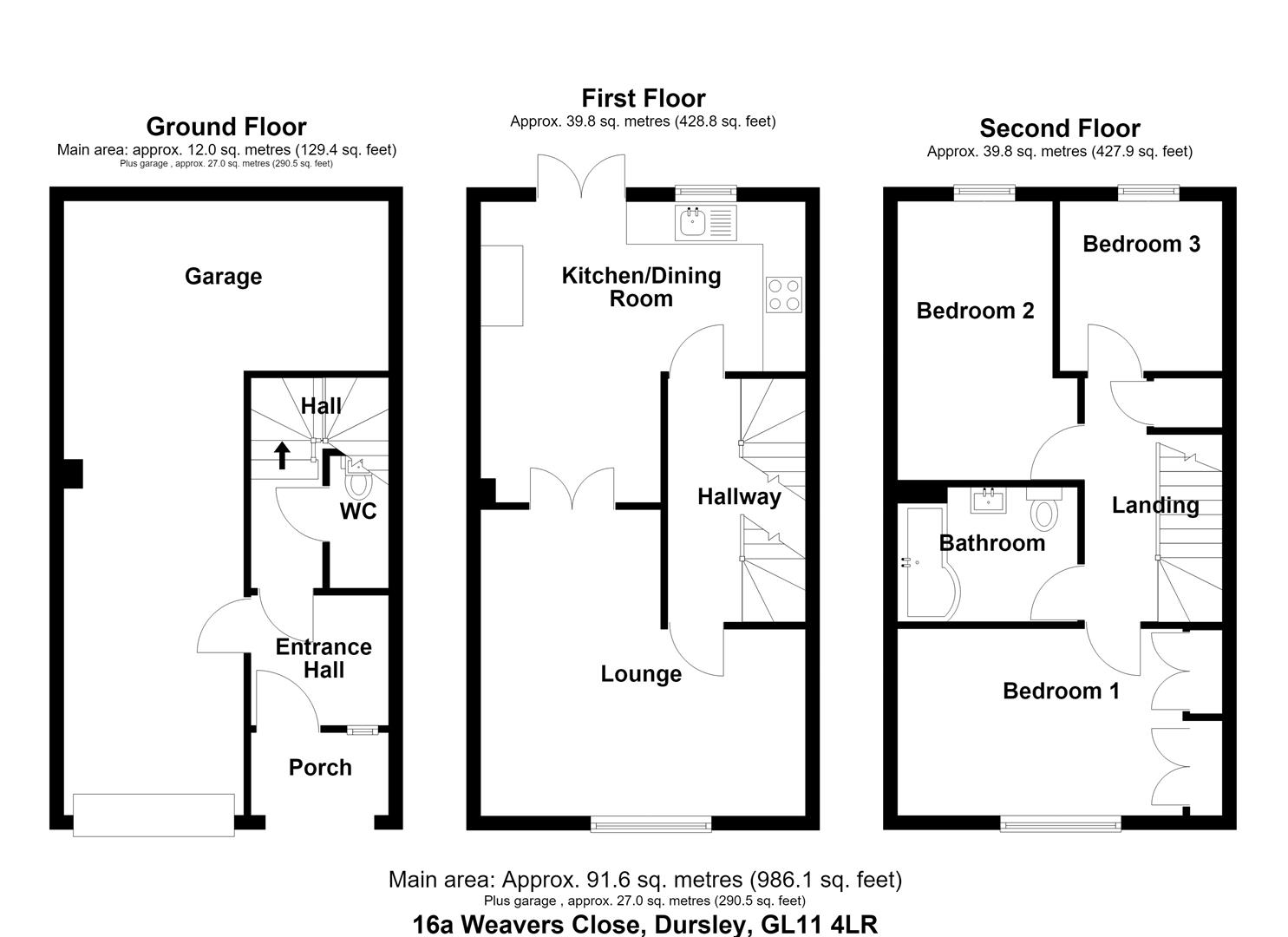 16A, Weavers Close, Dursley floorplan