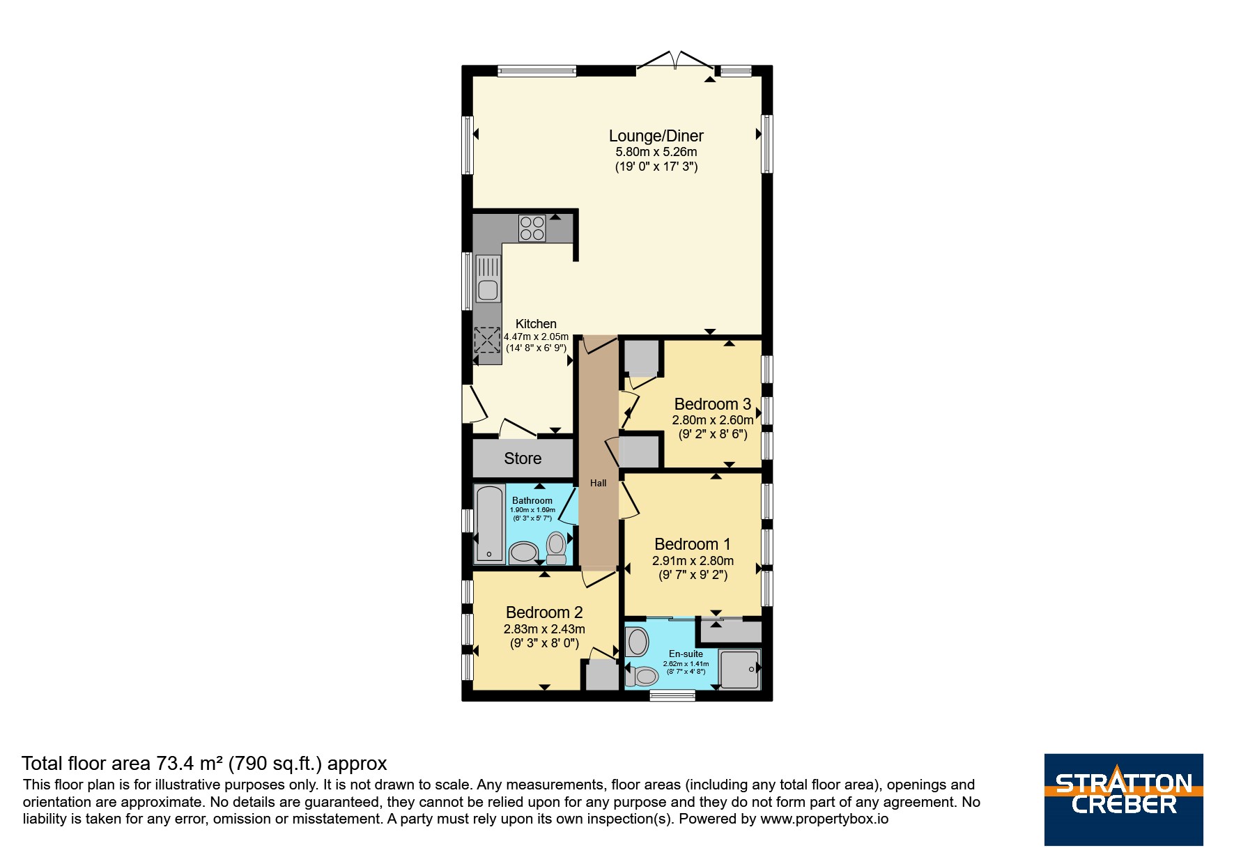 7 Gull Rocks 42' X 20',, Trevornick Holiday Park, Newquay floorplan